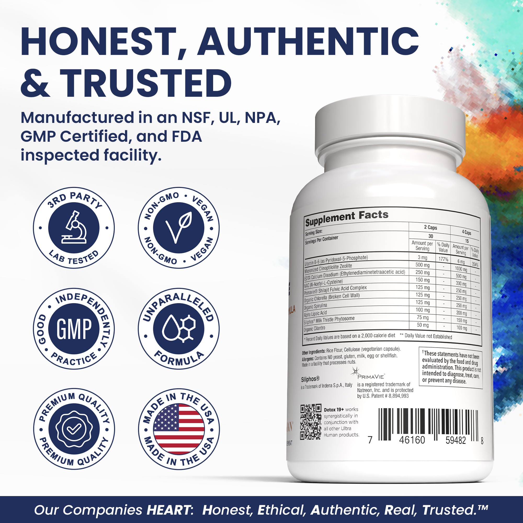 Ultra Human Daily Wellness Support – Heavy Metal Detox Cleanse, with Zeolite, Shilajit, Organic Chlorella & Spirulina, NAC & Alpha Lipoic. Supports Daily Detox, Cognition, Immune System -(Made in USA) Ultra Human buy supplements canada