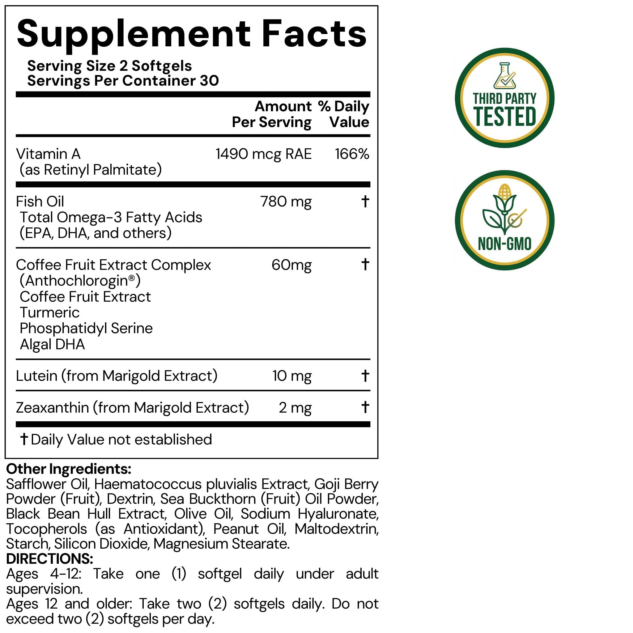 LYTTON EyeQ Duo Digital Eye & Focus Support – Patented Anthochlorogin for Brain-Eye Connection, Promotes Ocular Vitality – Rapid Visual Comfort & Natural Formula for Screen Users, 60 Softgels LYTTON buy supplements canada