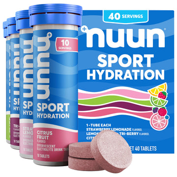 Nuun Sport Electrolyte Tablets with Magnesium, Calcium, Potassium, Chloride & Sodium, Gluten Free & Vegan, Mixed Flavor, 4 Pack (40 Servings Total) Nuun buy supplements canada