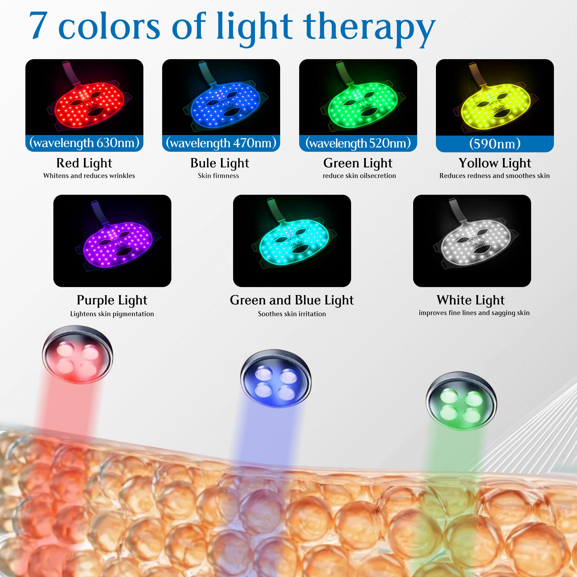 BUBLOC Red Light Therapy Mask, Led Contour Face Mask Light Therapy, 7 Color Red Light Face Mask BUBLOC buy supplements canada