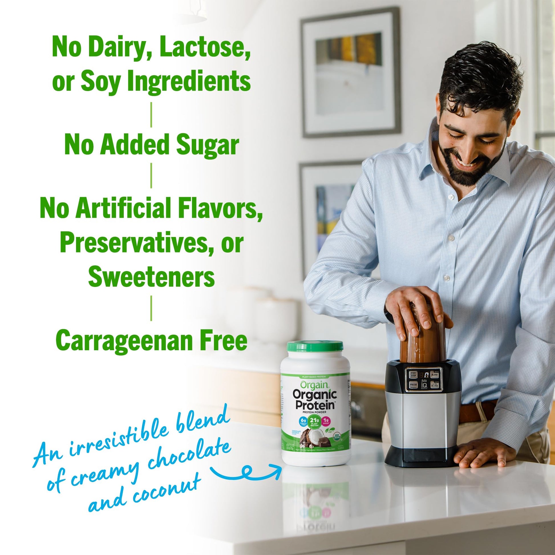 Orgain Organic Vegan Protein Powder, Chocolate Coconut - 21g of Plant Based Protein Orgain buy supplements canada