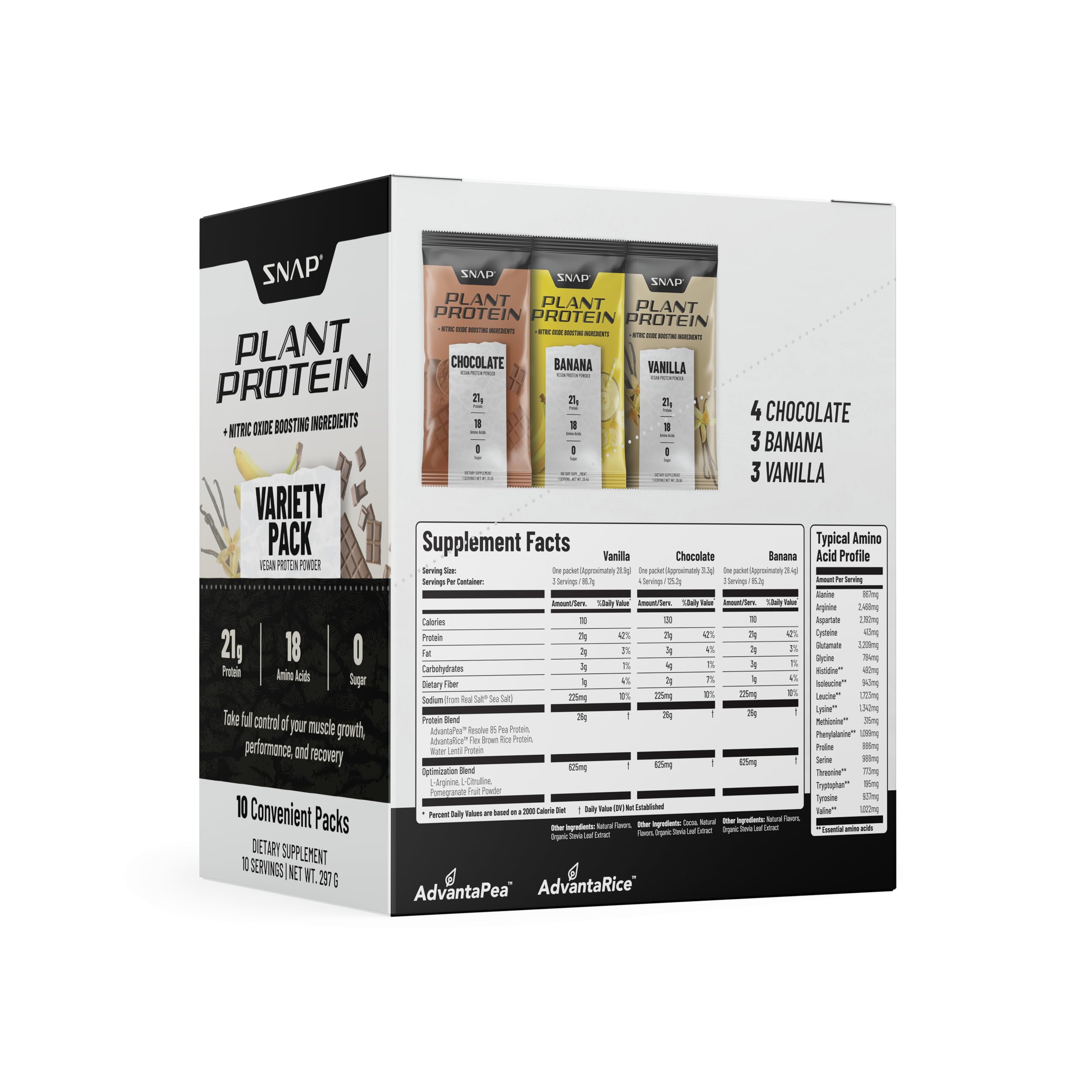 Snap Supplements 100% Plant Based Protein Powder Stick Packs with Nitric Oxide Booster Snap Supplements buy supplements canada