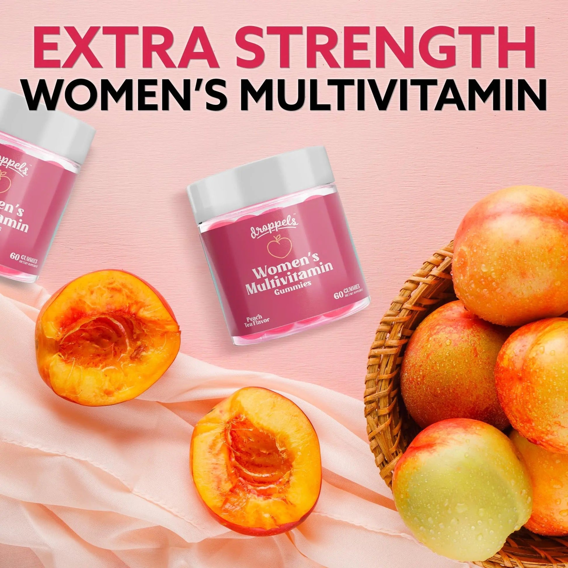 Droppels Women's Multivitamin Gummies with Folic Acid, Vitamins A, D, C, E, K, B6, B12, Biotin & More | Vegan, Non-GMO & Pectin-Based Daily Vitamins for Women | Droppels buy supplements canada