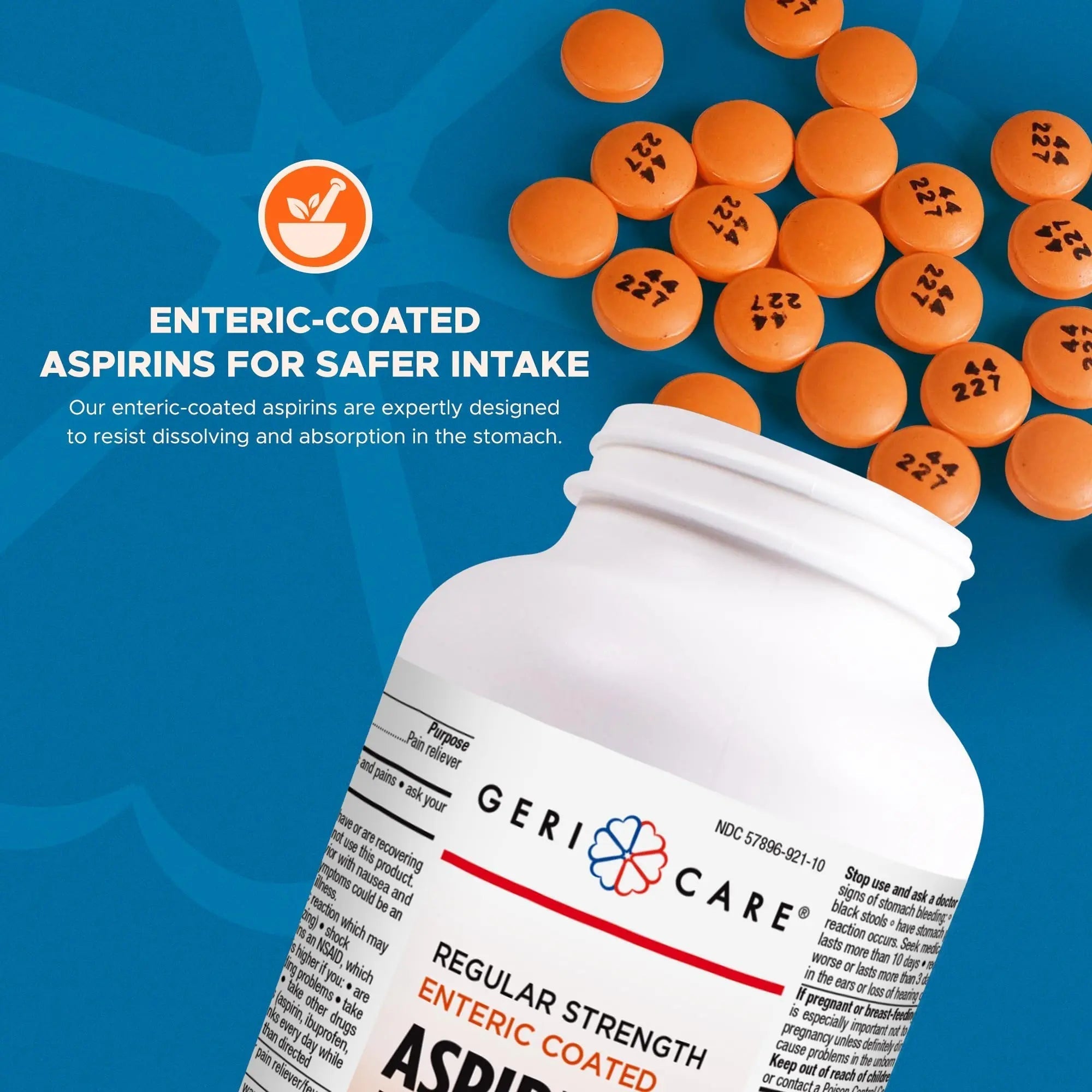 GeriCare Enteric Coated Aspirin Tablets 325mg (1000 Count) NSAID Pain Reliever & Fever Reducer for Adults- Regular Strength Aspirin for Headache Arthritis Menstrual & Muscle Pain GeriCare buy supplements canada