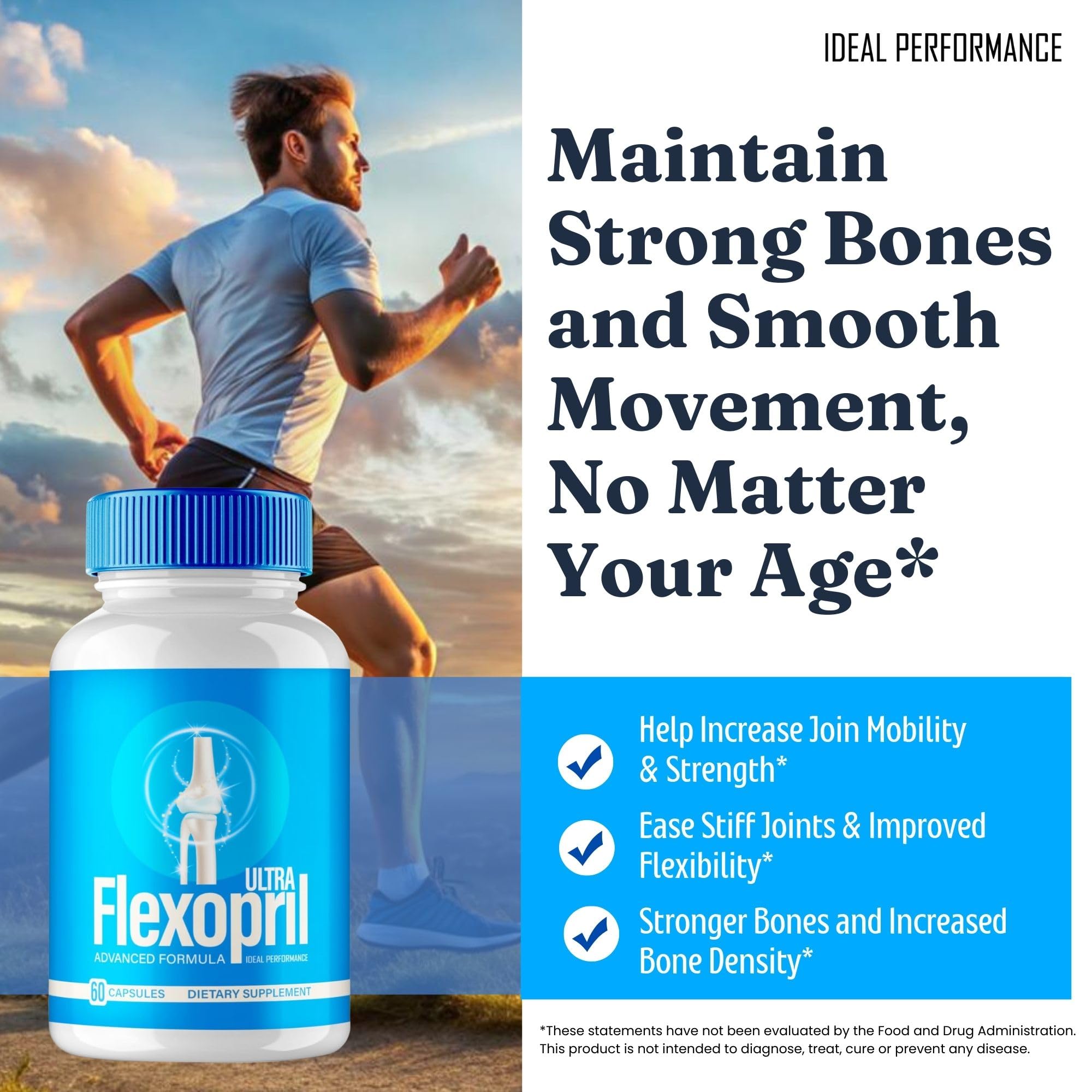 Flexopril Ultra Joint Support Capsules, Official Flexopril Supplement Pills, All-Natural Formula to Fortify Bones and Bolster Flexibility - Maximum Strength, FlexoprilUltra Pills Reviews (60 Capsules) IDEAL PERFORMANCE buy supplements canada
