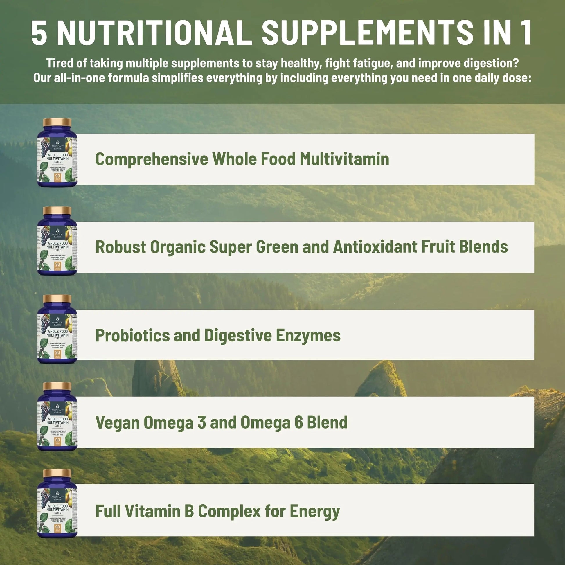 Abundant Earth Whole Food Multivitamin for Women, Daily Multi Vitamins Supplements for Men/Mens Multivitamins + B Complex, Probiotic Multi Enzyme Abundant Earth buy supplements canada