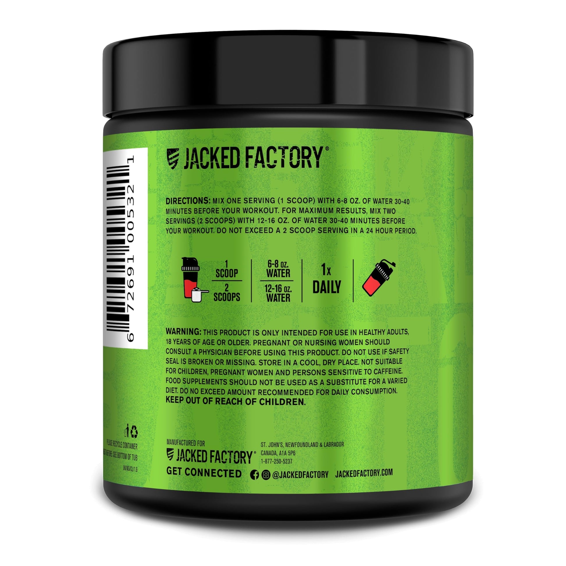 Jacked Factory NITROSURGE Pre Workout Supplement - Endless Energy, Instant Strength Gains, Clear Focus, Intense Pumps - NO Booster & Preworkout Powder with Beta Alanine Jacked Factory buy supplements canada
