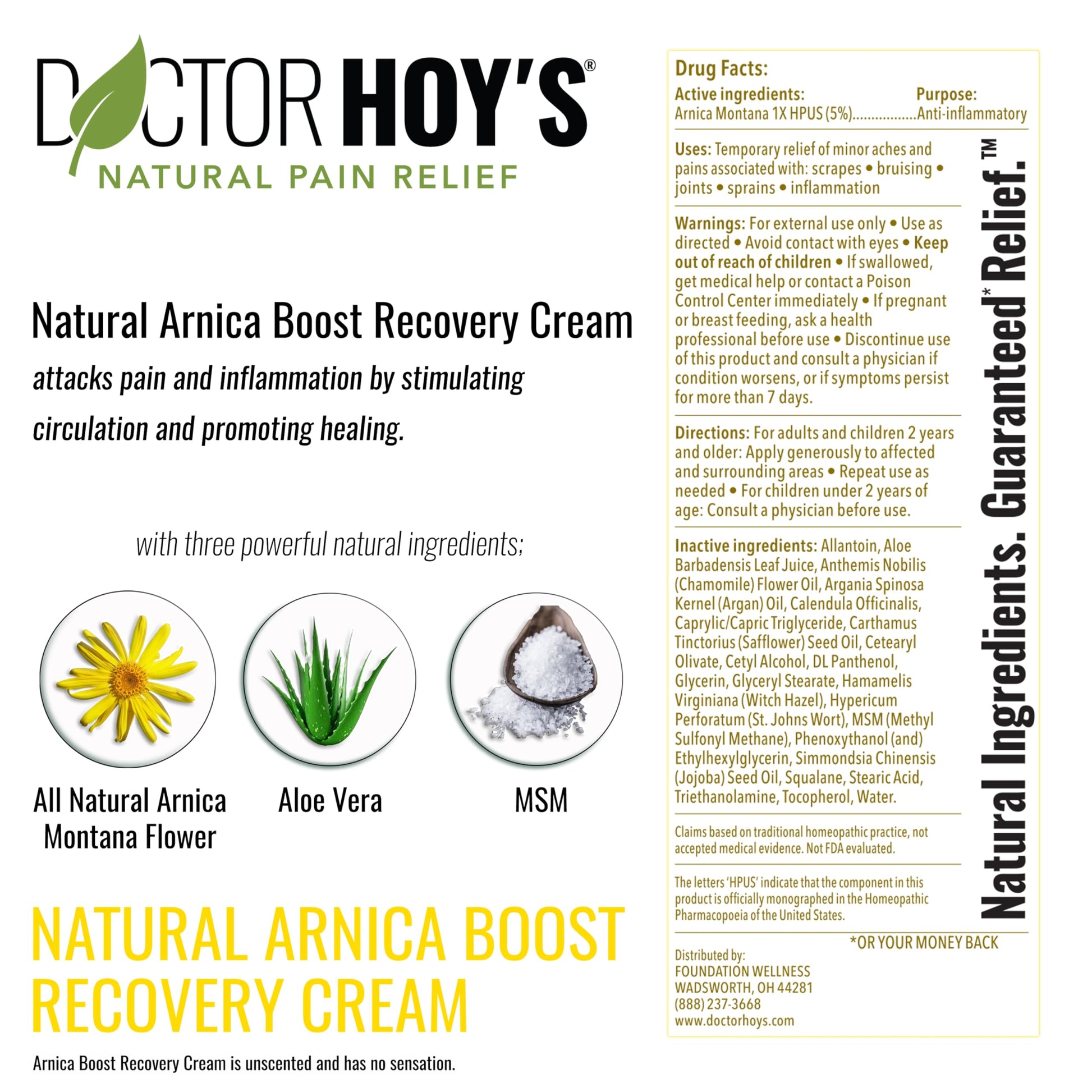 DOCTOR HOY'S Natural Pain Relief Gel and Arnica Boost Recovery Cream, Clean, Safe, Effective Natural Pain Relief and Anti-Inflammatory, 3 oz Combo Pk DOCTOR HOY'S buy supplements canada