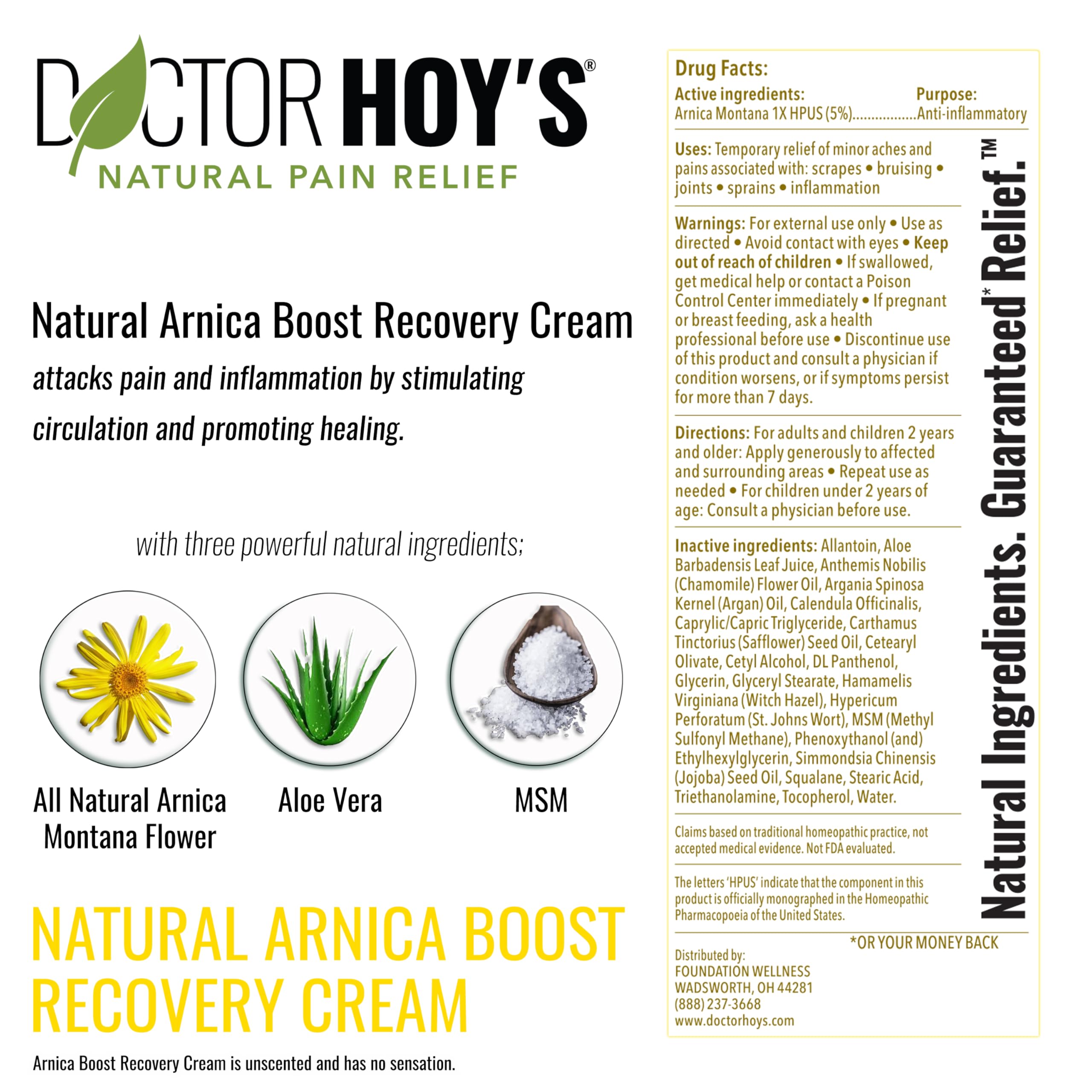 DOCTOR HOY'S Natural Pain Relief Gel and Arnica Boost Recovery Cream, Clean, Safe, Effective Natural Pain Relief and Anti-Inflammatory, 3 oz Combo Pk DOCTOR HOY'S buy supplements canada