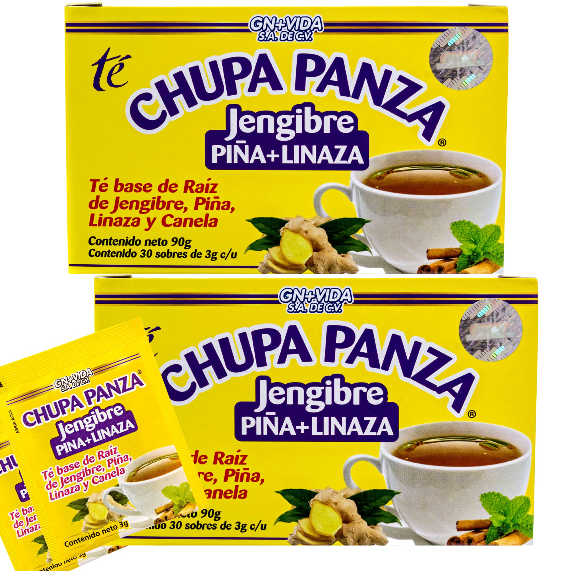 Tea CHUPA Panza, Tea Based ONGINGER Root, PINNEAPPLE, Flaxseed & Cinnamon GN+Vida buy supplements canada