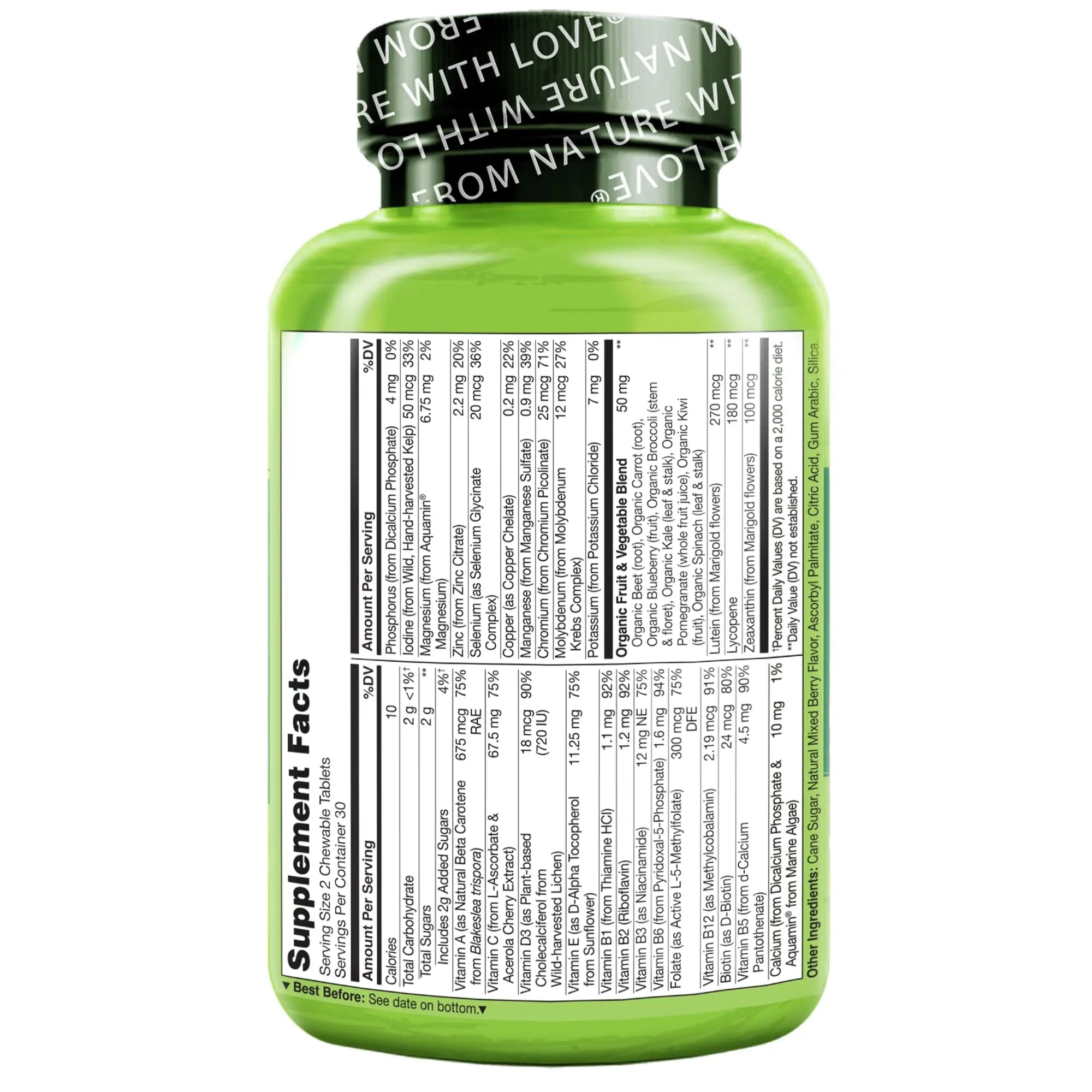 NATURELO Chewable Vitamin for Kids Multivitamin with Whole Food Organic Fruit Blend - 60 Tablets for Children NATURELO buy supplements canada