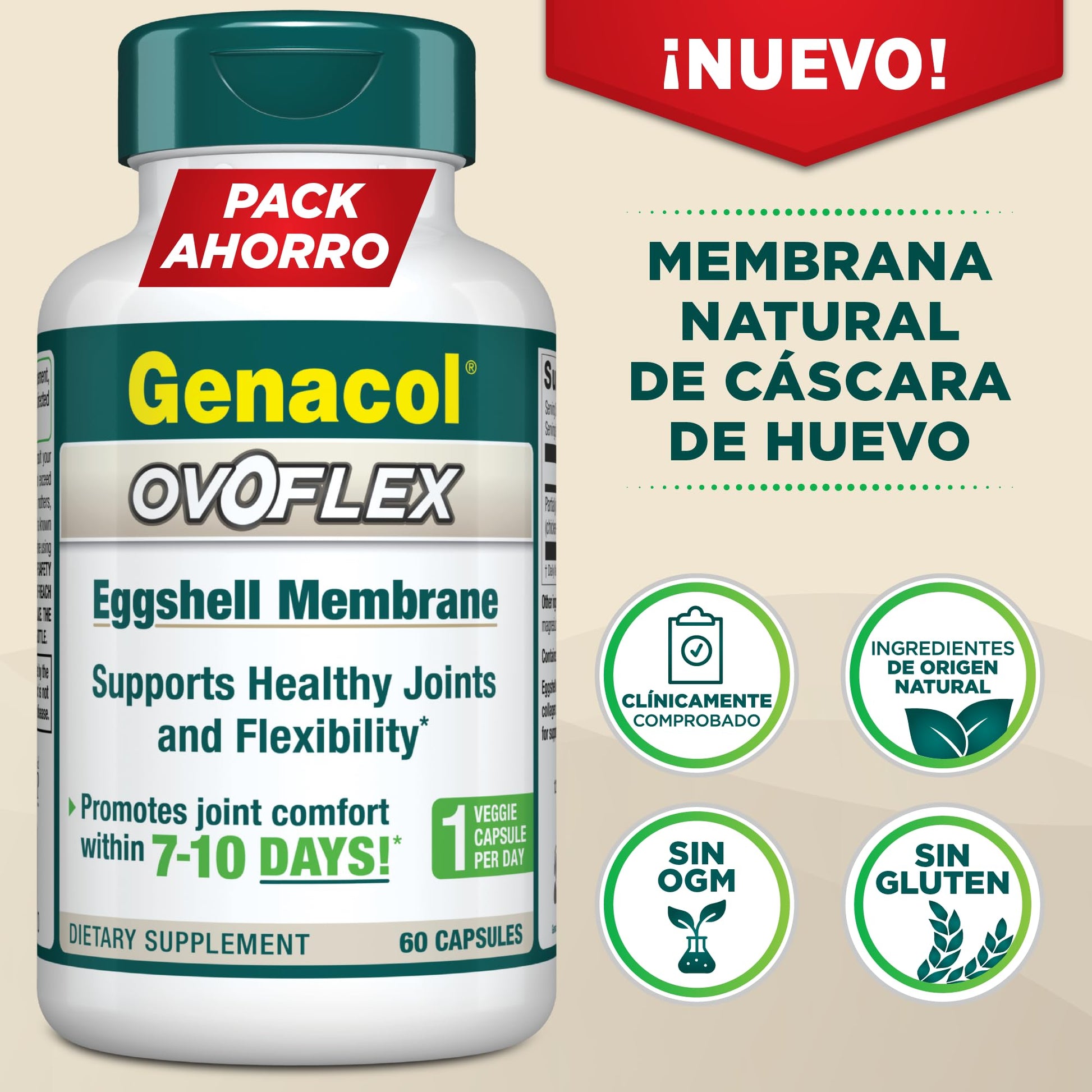 Genacol Ovoflex – Natural Eggshell Membrane Supplement, Support Healthy Joints & Flexibility, Vegetarian Solution for Joint Care, Results in 7 Days, Value Pack, 60 Capsules (60-Day Supply) Genacol buy supplements canada