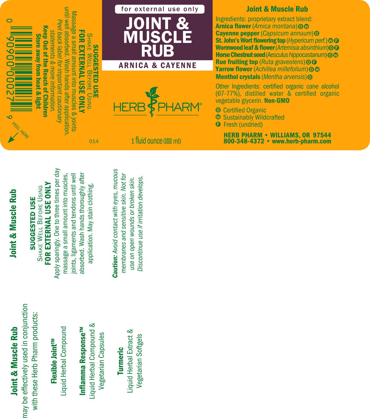 Herb Pharm Joint and Muscle Warming Rub with Cayenne Extract - 1 Ounce Herb Pharm buy supplements canada
