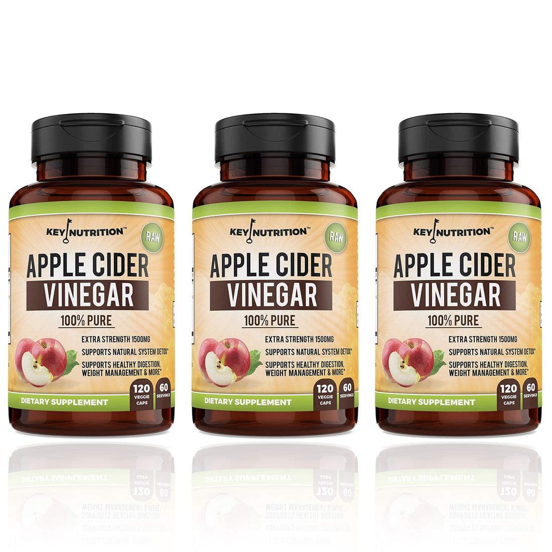 Apple Cider Vinegar 1500mg, 100% Organic, Pure & Raw - Healthy Digestion Key Nutrition buy supplements canada