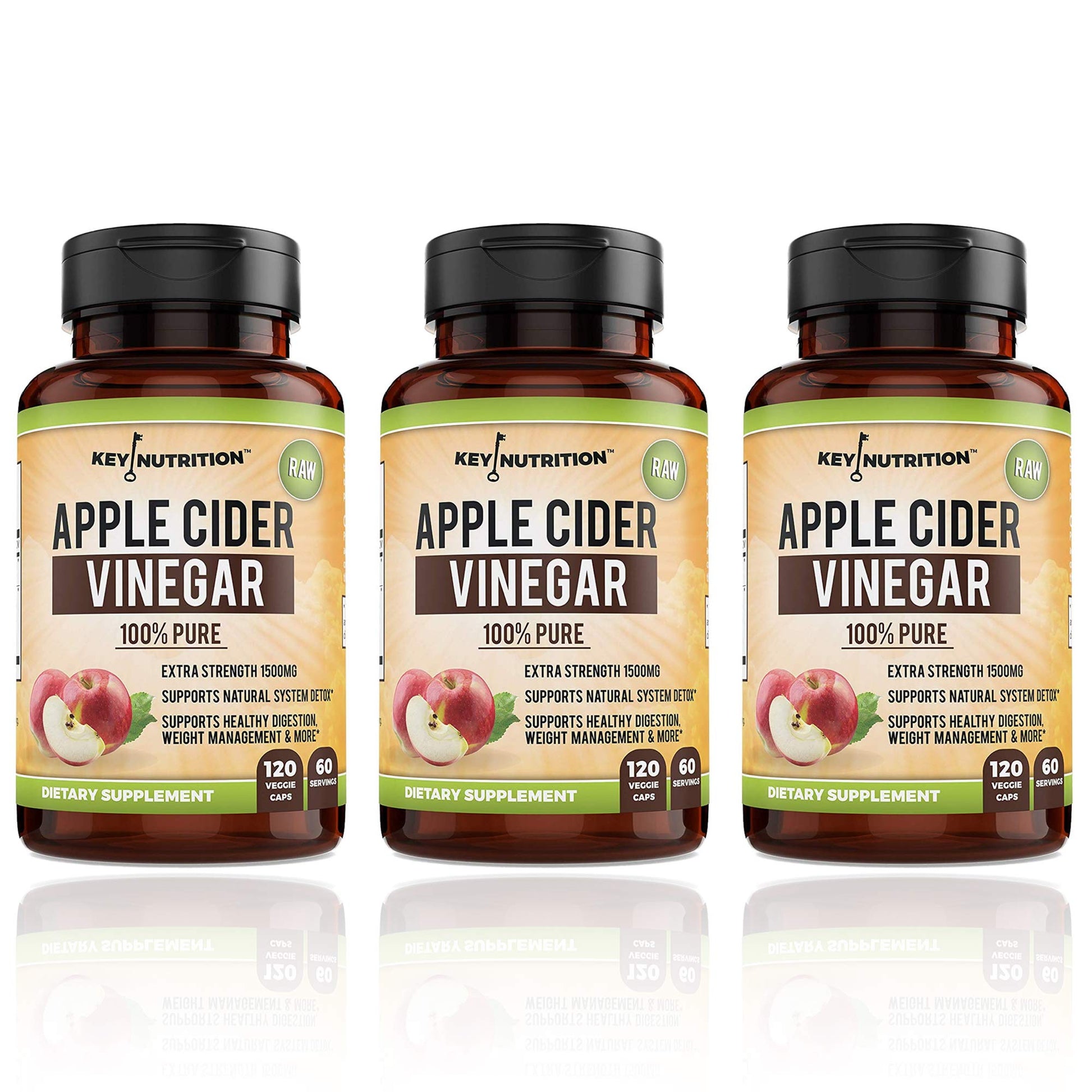 Apple Cider Vinegar 1500mg, 100% Organic, Pure & Raw - Healthy Digestion Key Nutrition buy supplements canada