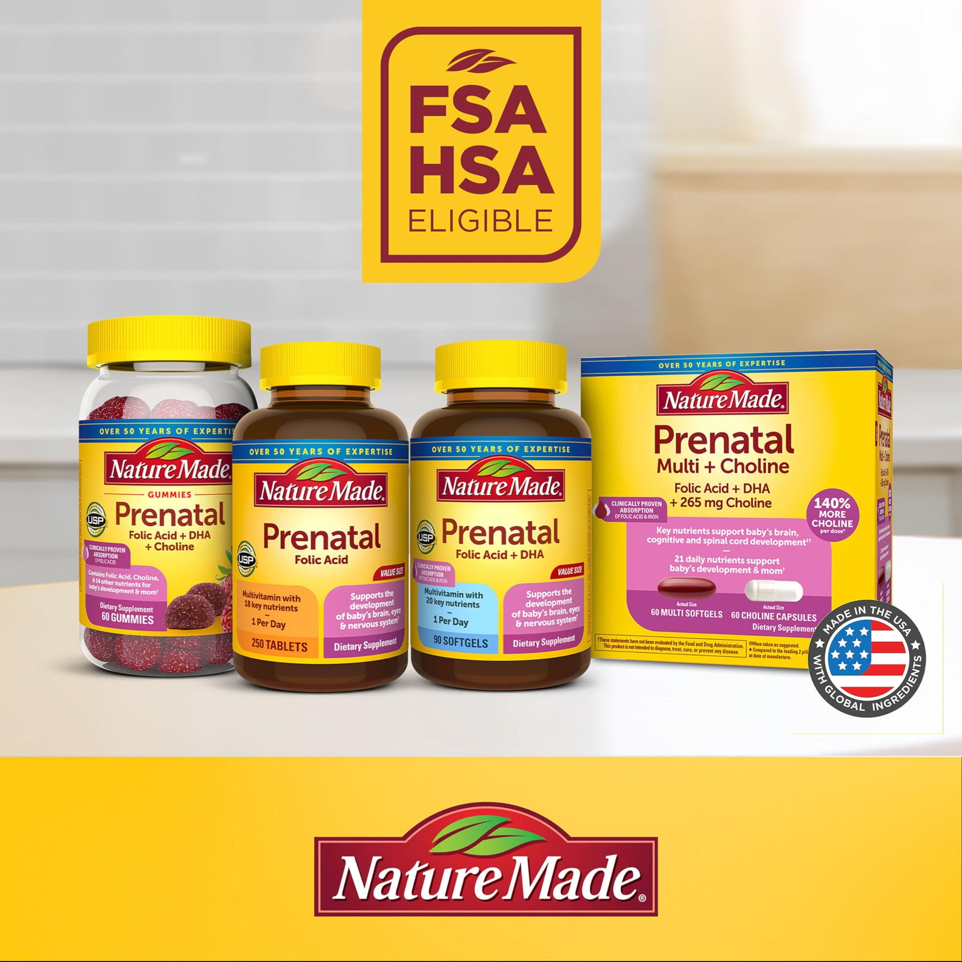 Nature Made Prenatal Vitamins for Women with Folic Acid + DHA, Prenatal Vitamin and Mineral Supplement for Daily Nutritional Support Nature Made buy supplements canada