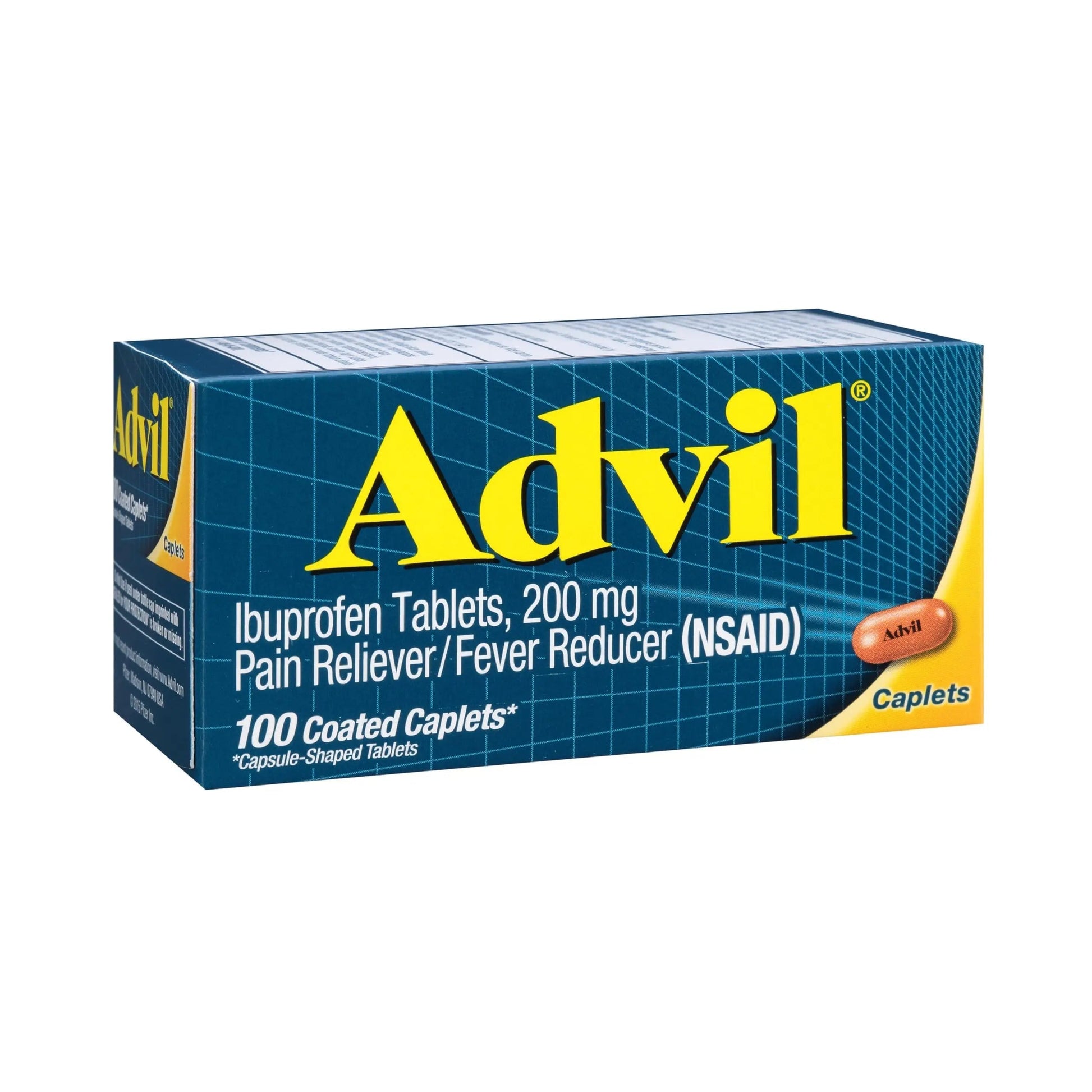 Advil Pain Reliever and Fever Reducer, Pain Relief Medicine with Ibuprofen 200mg for Headache, Backache, Menstrual Pain and Joint Pain Relief - 100 Coated Caplets Advil buy supplements canada