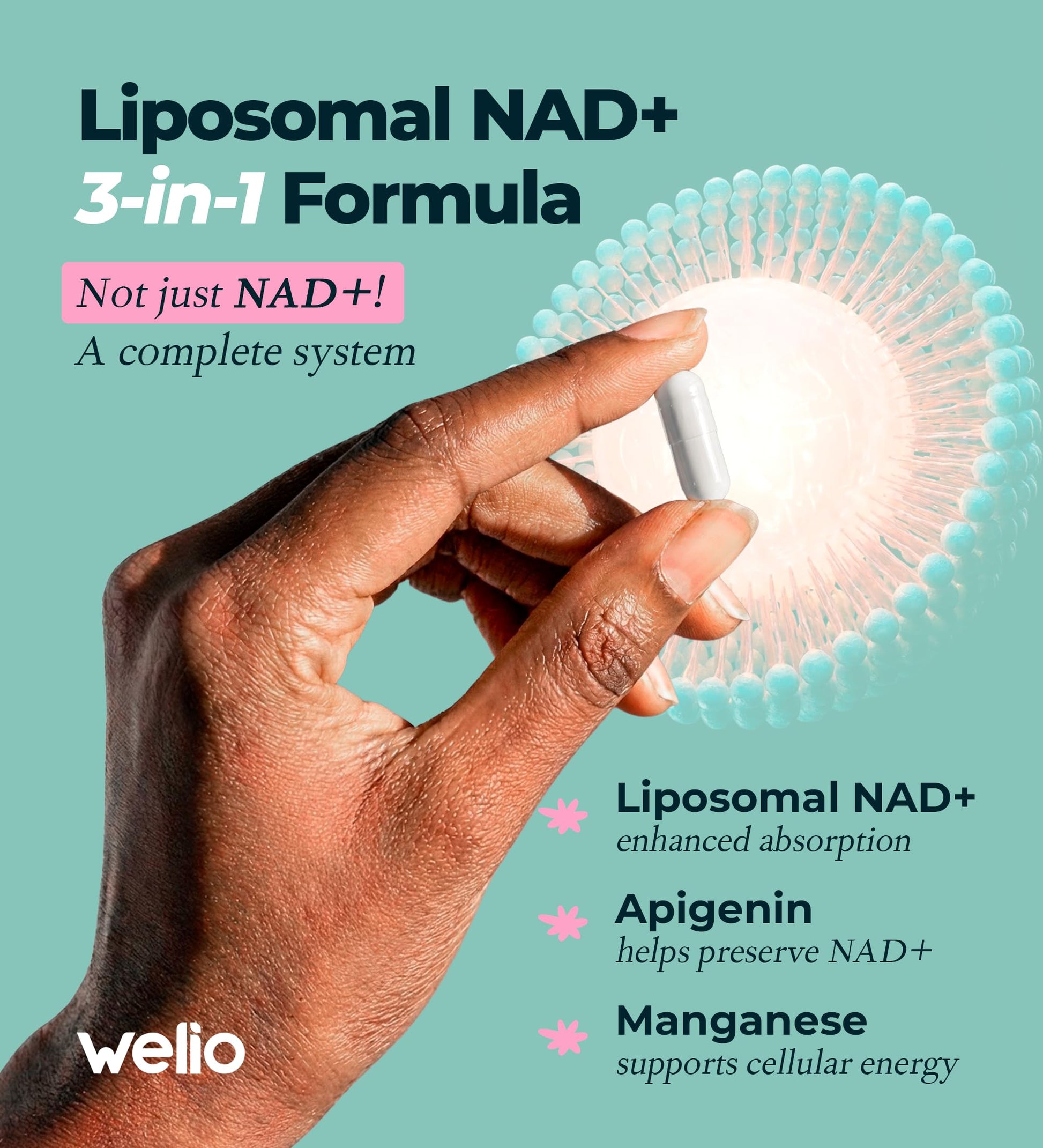 Liposomal NAD Supplement 601mg | Third-Party Tested, High Purity NAD+ | Anti-Aging & Cellular Health | NMN Supplement Alternative | Advanced NAD+ Supplement for Women & Men – 60 Capsules Welio buy supplements canada