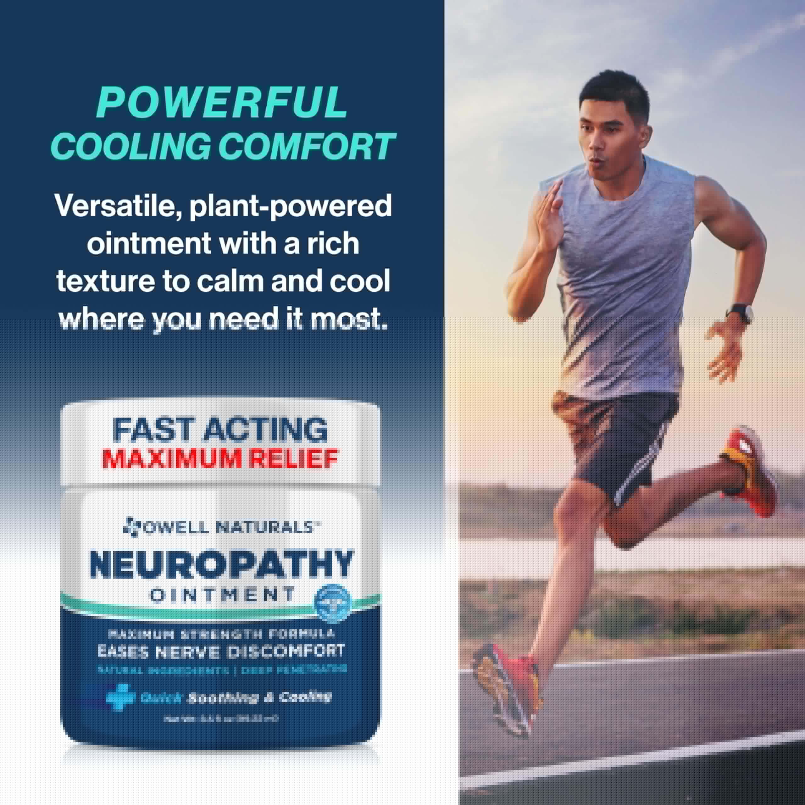 Owell Naturals Neuropathy Nerve Ointment for Feet, Fingers, Hands, Toes, Back, Legs & Arms - Fast-Acting Formula, Max Strength, Cooling Effect, 3.5 Fl Oz Owell Naturals buy supplements canada
