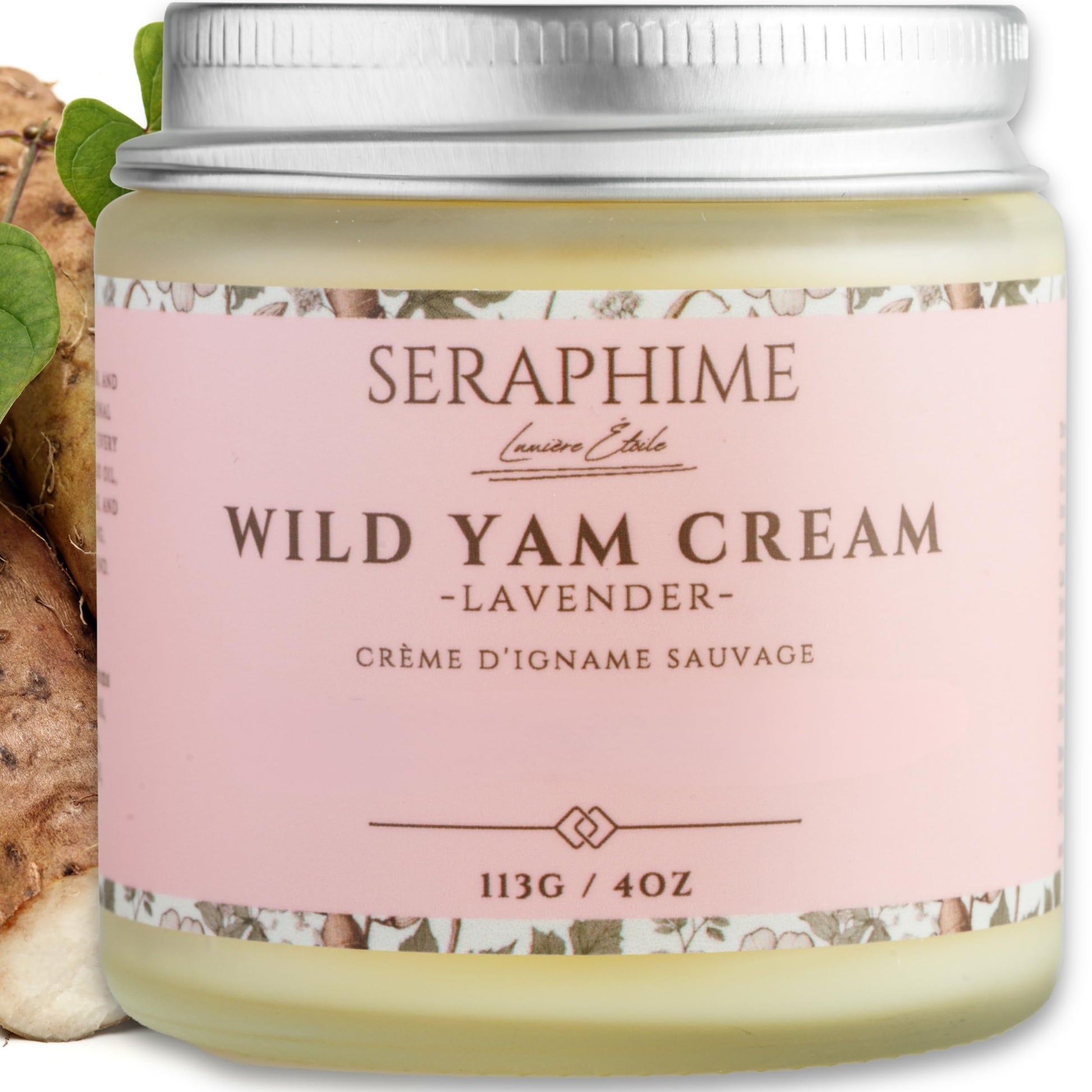 Seraphime Wild Yam Cream for Hormone Balance - Gift for Mom - Menopause and PMS Support for Women - Wild Yam Balancing Cream - Hot Flashes, Night Sweats, Mood Swings, Low Energy - Lavender 4oz Seraphime buy supplements canada