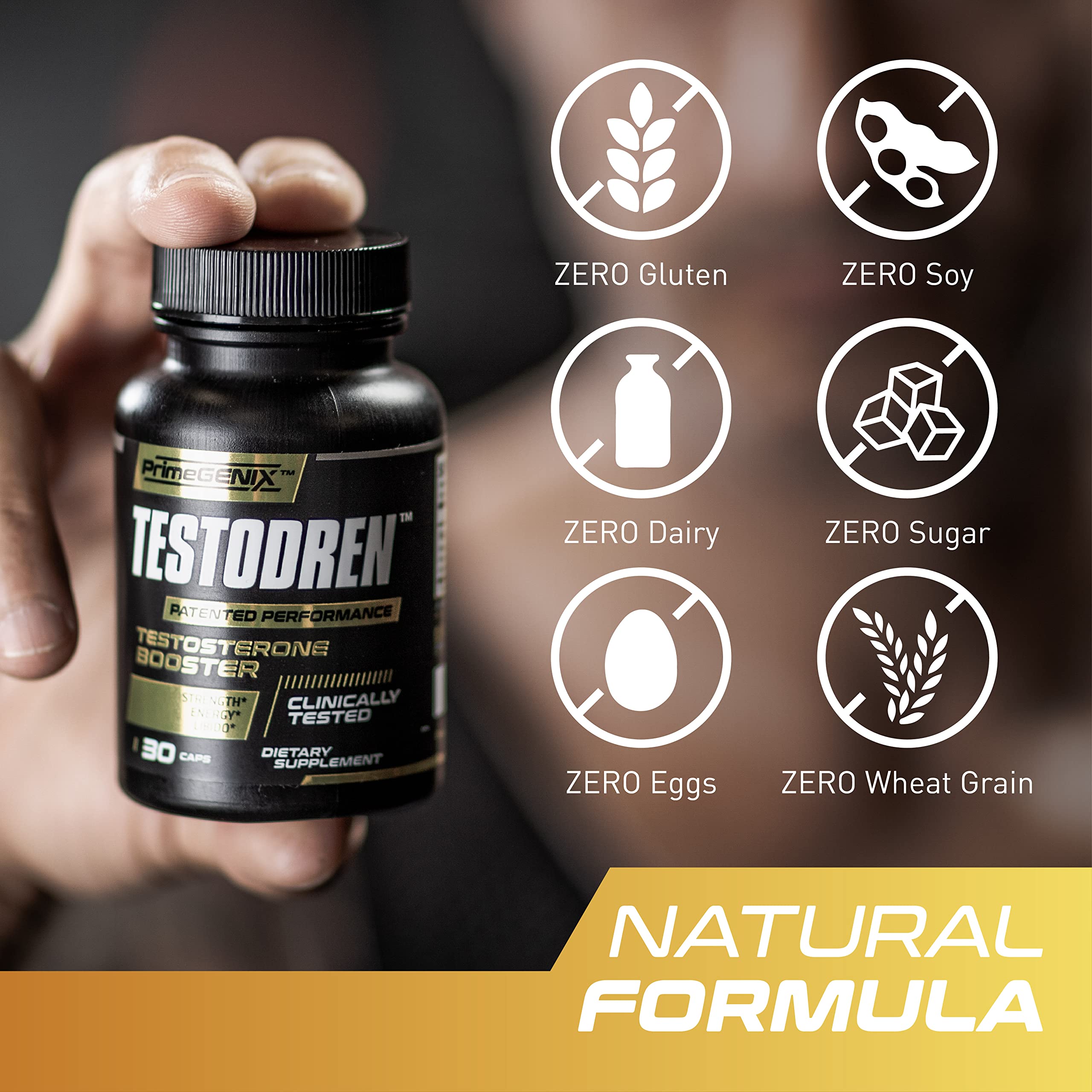 PrimeGENIX Testodren Advanced Testosterone Booster for Men | Natural Stamina, Endurance, Energy & Strength Enhancing Supplement | Lean Muscle Builder | Sports Nutrition Testosterone Booster PrimeGENIX buy supplements canada