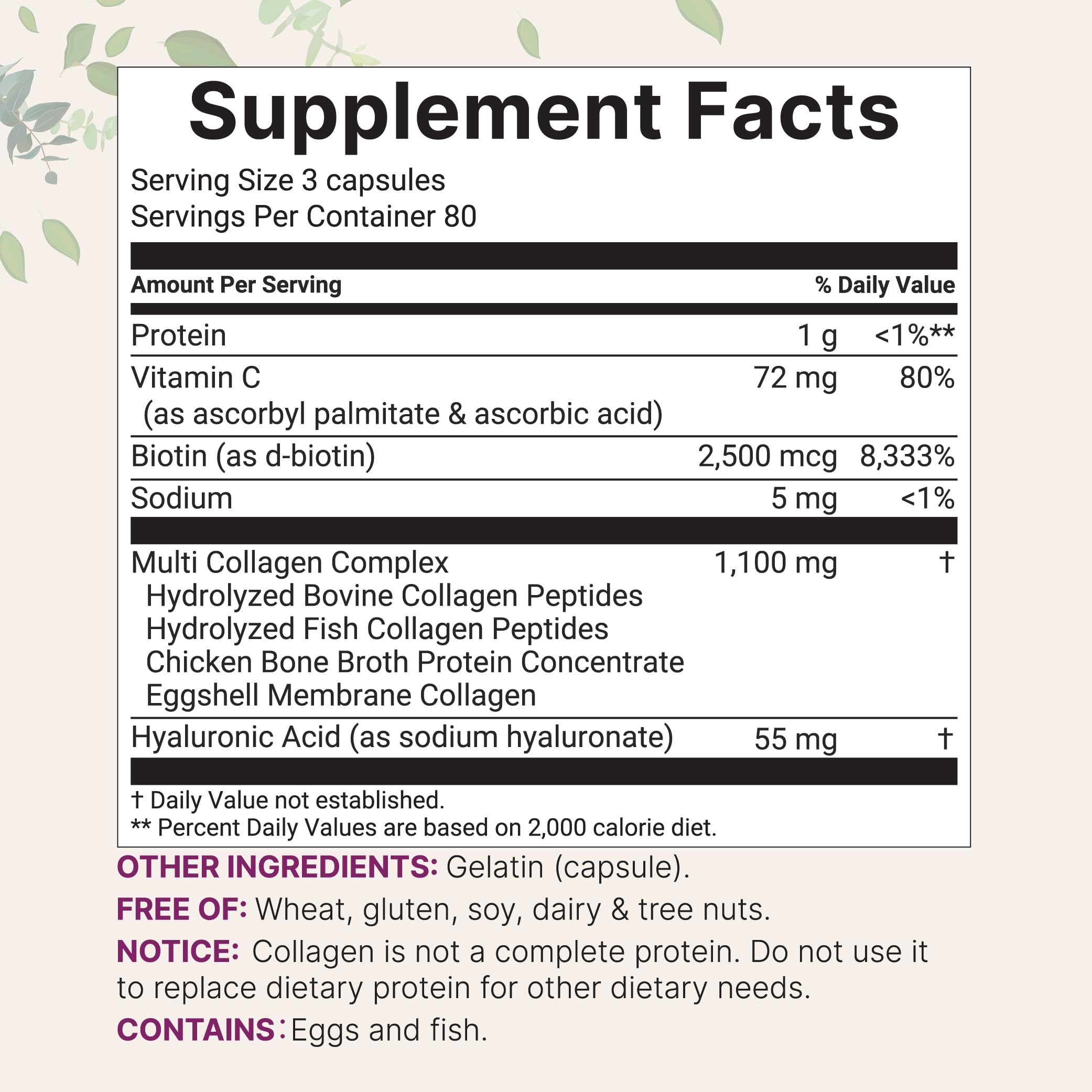 Micro Ingredients Multi Collagen Pills for Women & Men, 240 Capsules | Type I, II, III, V, X | Hydrolyzed Peptides with Biotin, Hyaluronic Acid Micro Ingredients buy supplements canada