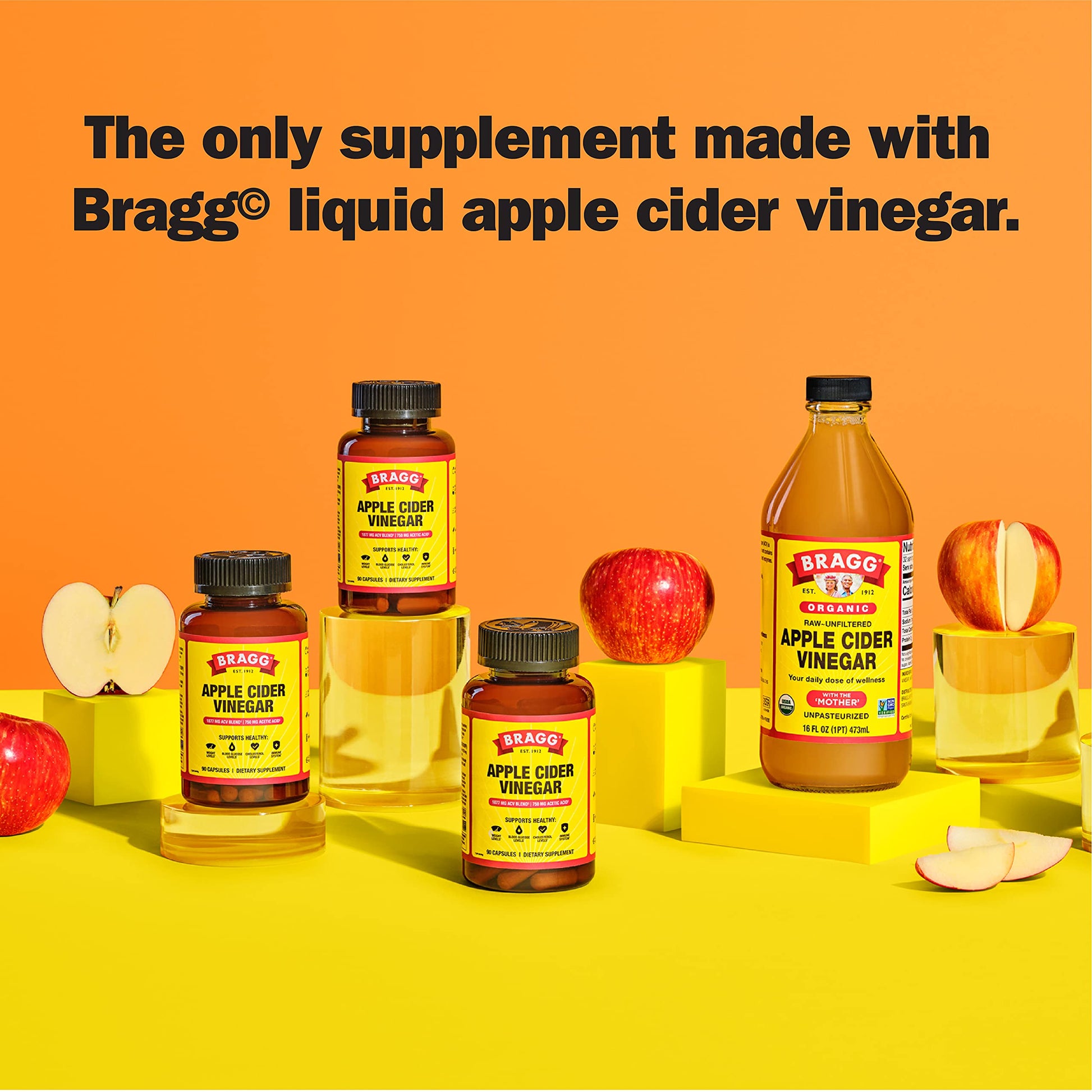 Bragg Apple Cider Vinegar Capsules - Vitamin D3 & Zinc - 750mg of Acetic Acid – Immune Bragg buy supplements canada