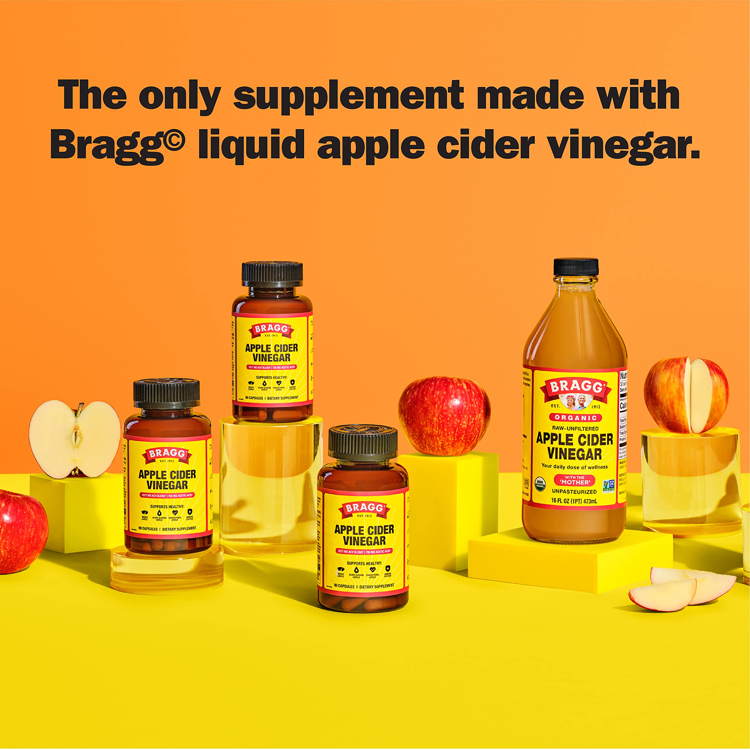 Bragg Apple Cider Vinegar Capsules - Vitamin D3 & Zinc - 750mg of Acetic Acid – Immune Bragg buy supplements canada