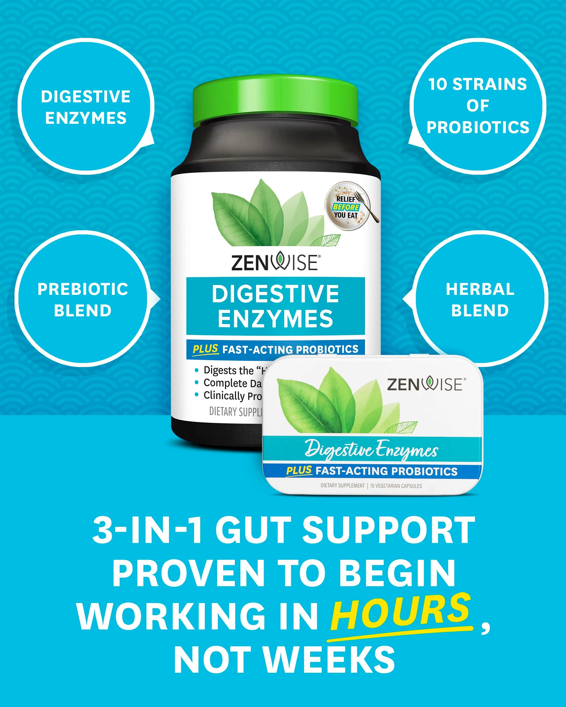 Zenwise Digestive Enzymes - Probiotic Multi Enzymes with Probiotics, 115 Ct Zenwise Health buy supplements canada