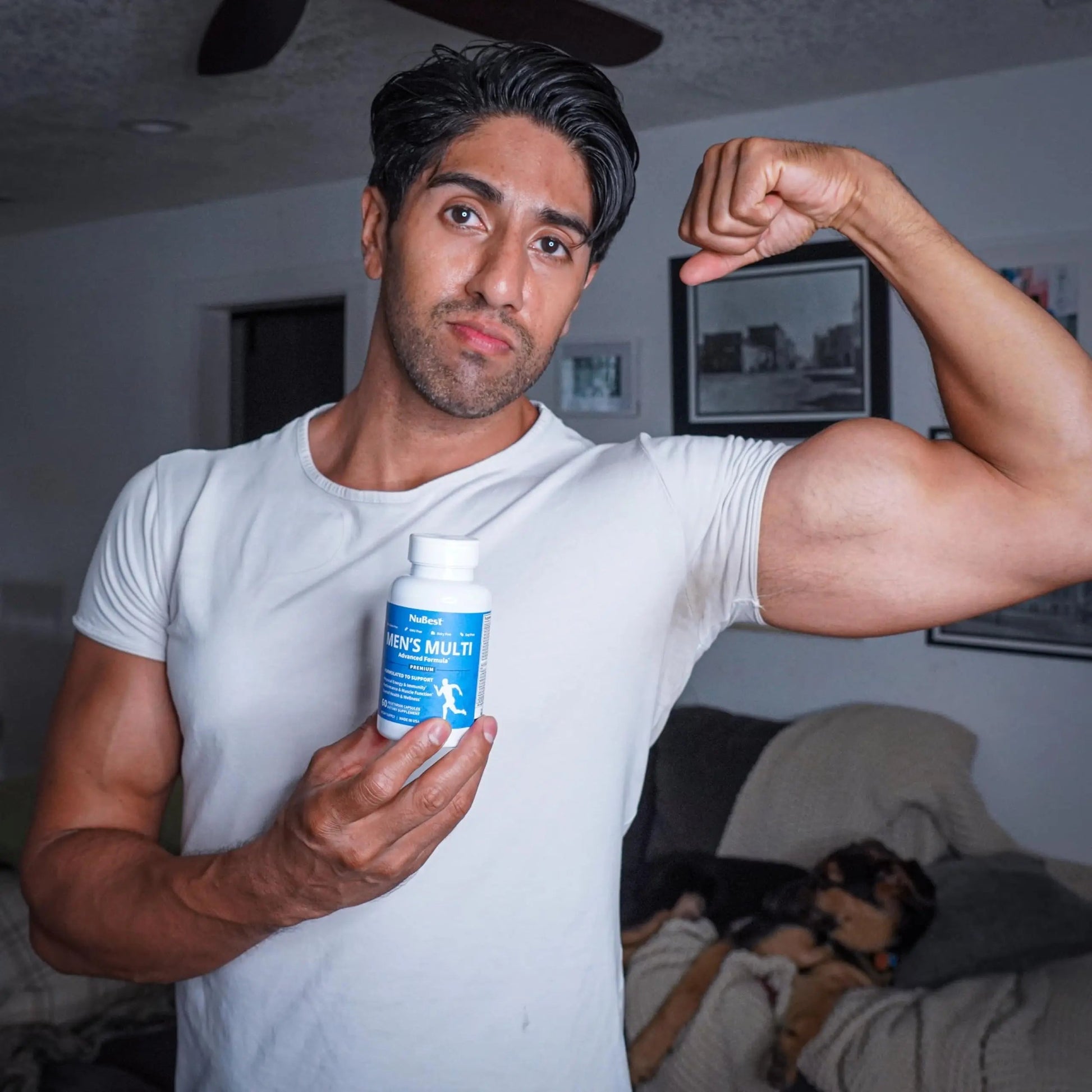 Multivitamin for Men with 38 Key Nutrients, B Complex, D3, A, C, Zinc, Magnesium, Calcium, Asian Ginseng, Ashwagandha, Turmeric for Bones, Muscle NuBest buy supplements canada