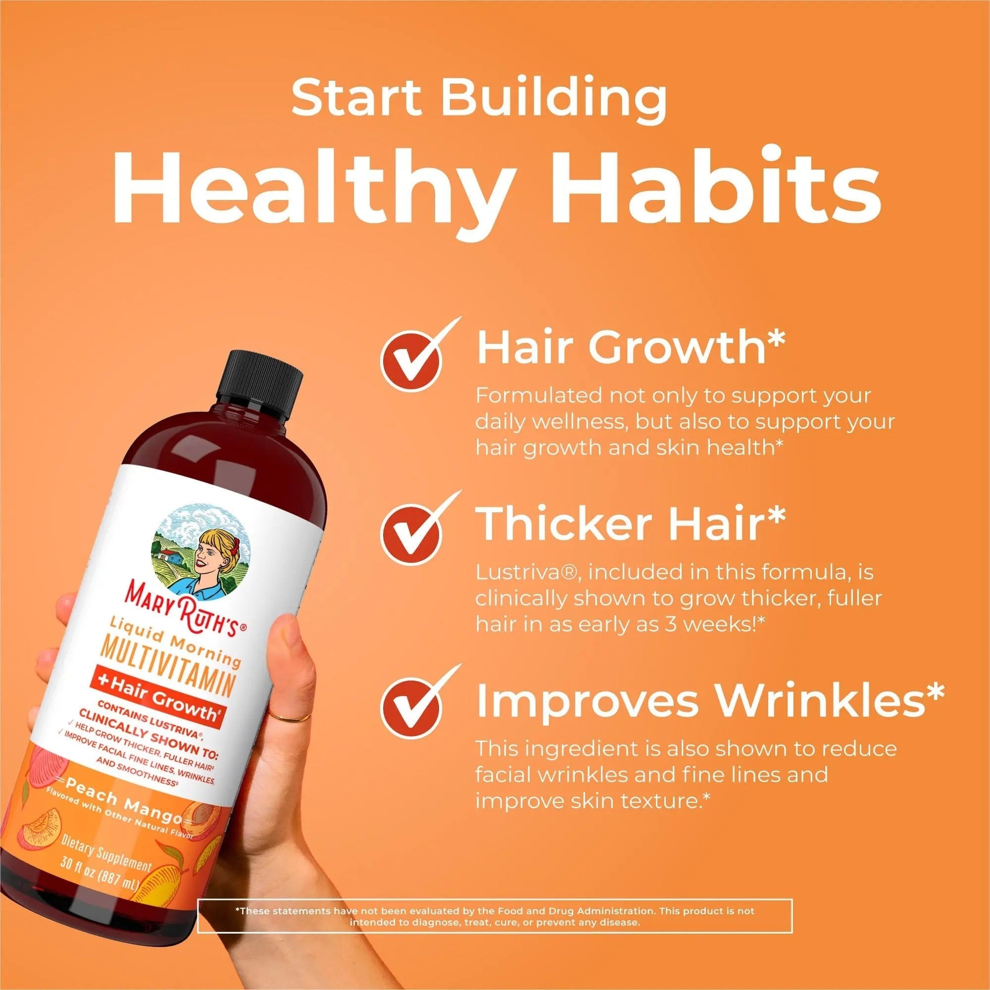 MaryRuth's MaryRuth's Liquid Morning Multivitamin +Hair Growth (Peach Mango, 30oz) & Iron Liquid (Berry) | Clean Label Project Verified® | MARYRUTH'S buy supplements canada
