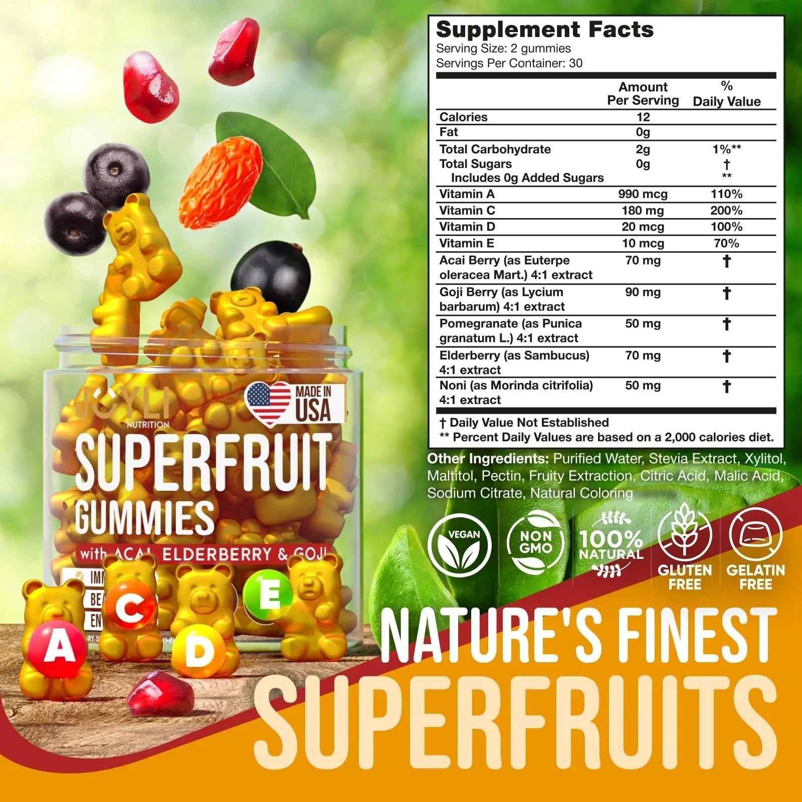 Joyli Superfruit Gummies - Sugar-Free Fruit Multivitamin Gummies for Adults - Natural JOYLI Nutrition buy supplements canada