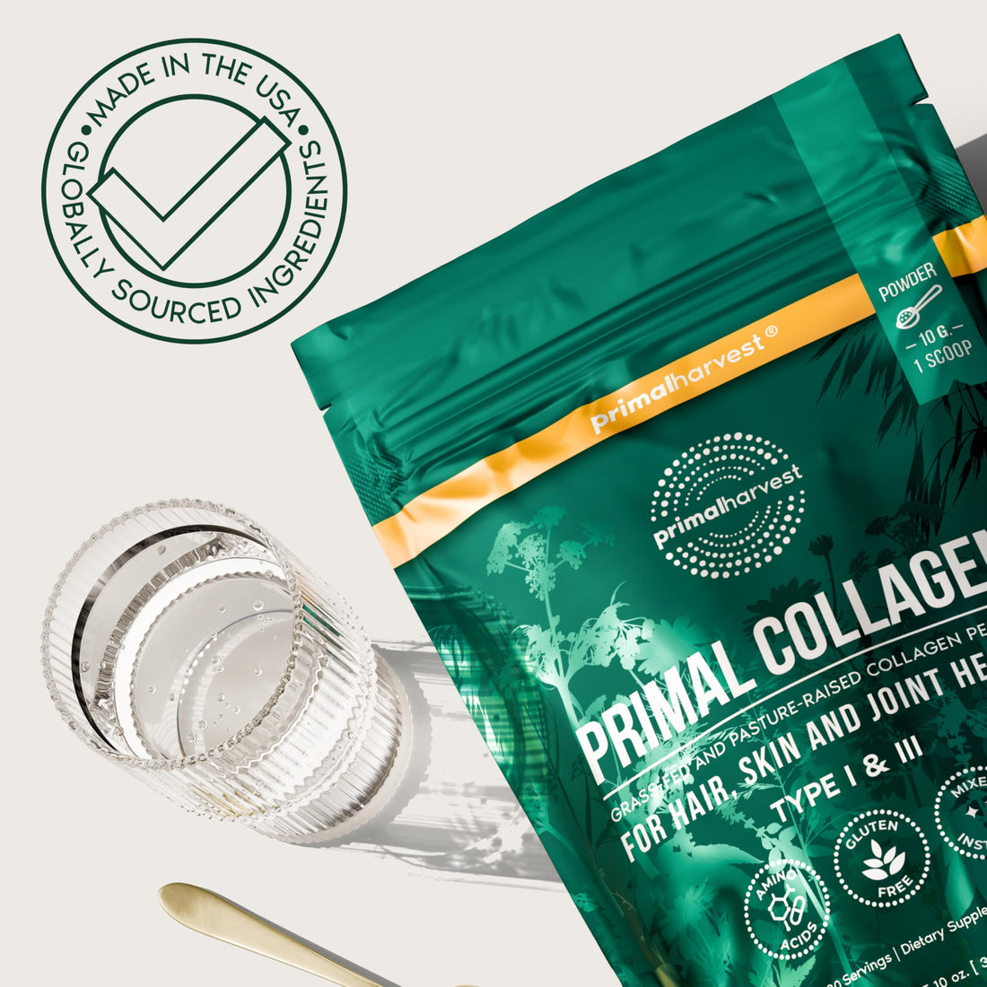 Primal Harvest Collagen Powder for Women or Men Primal Collagen Peptides Powder Type I & III, 10 Oz Collagen Protein Powder for Hair Primal Harvest buy supplements canada