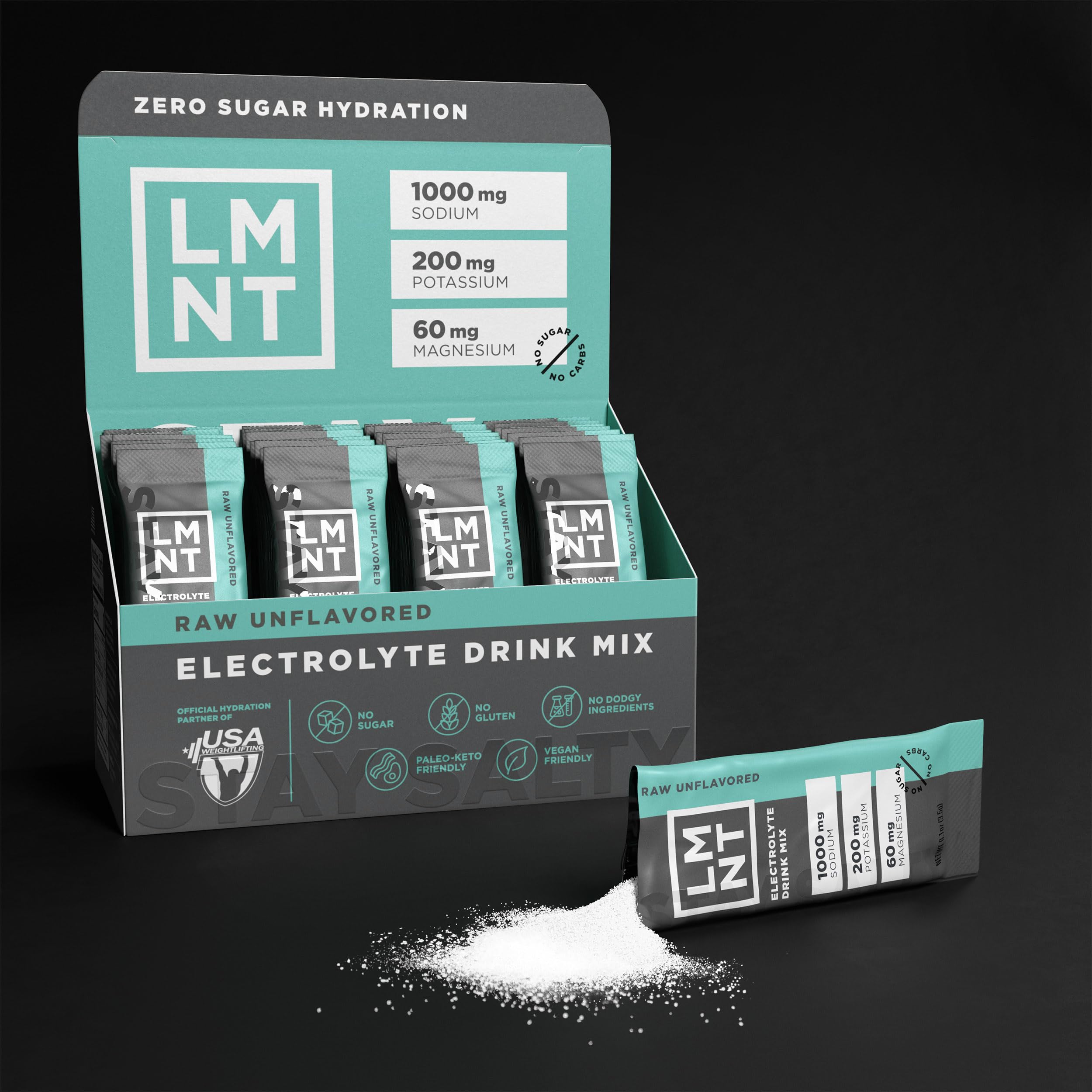 LMNT Zero Sugar Electrolytes - Raw Unflavored Salt | Drink Mix | 30-Count Drink LMNT buy supplements canada