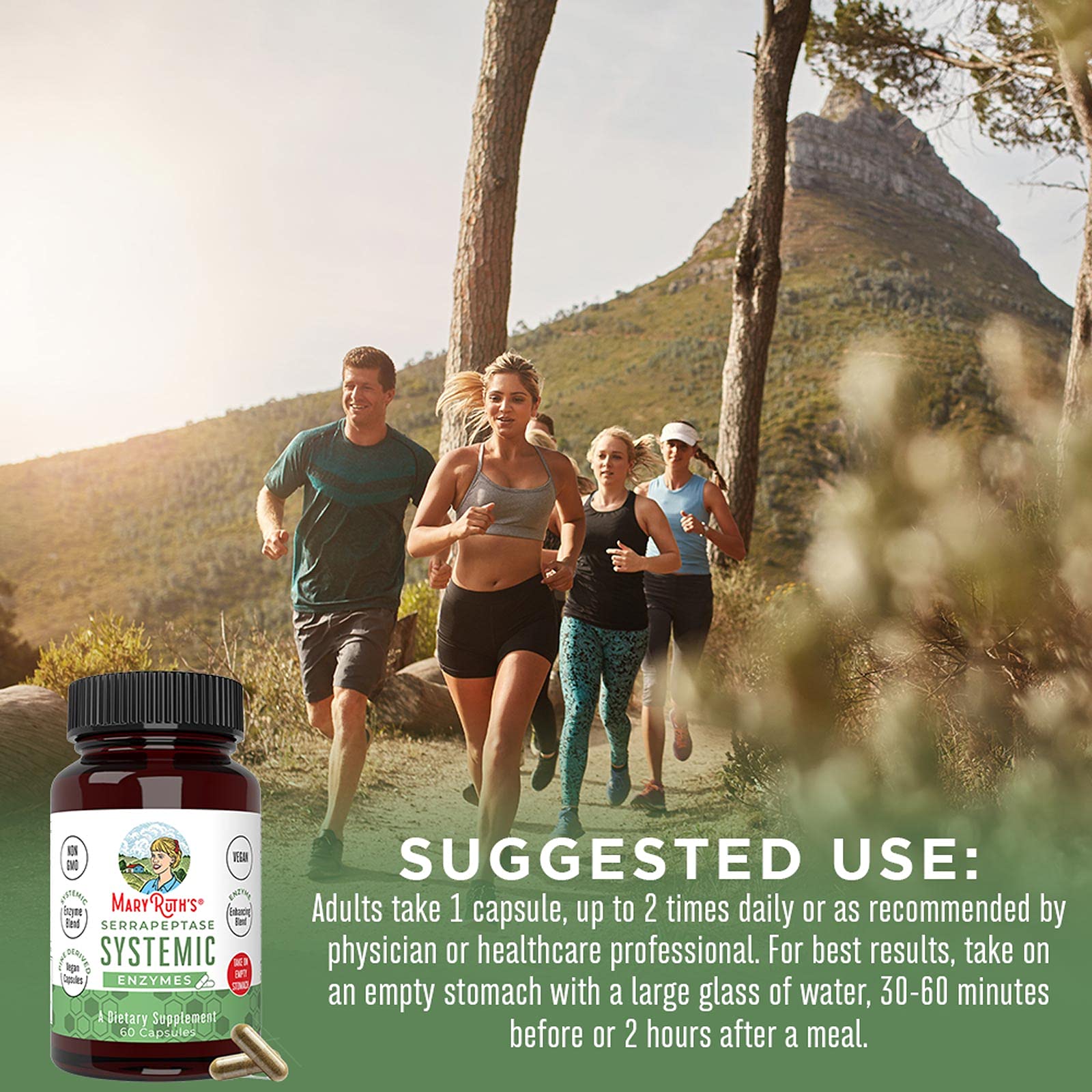 MaryRuth Organics Serrapeptase Enzymes Capsules | Up to 2 Month Supply | Enzyme Supplement for High Potency Sinus Relief Pills| Tissue Health and Cellular Health | Vegan | Gluten Free | 60 Count MARYRUTH'S buy supplements canada