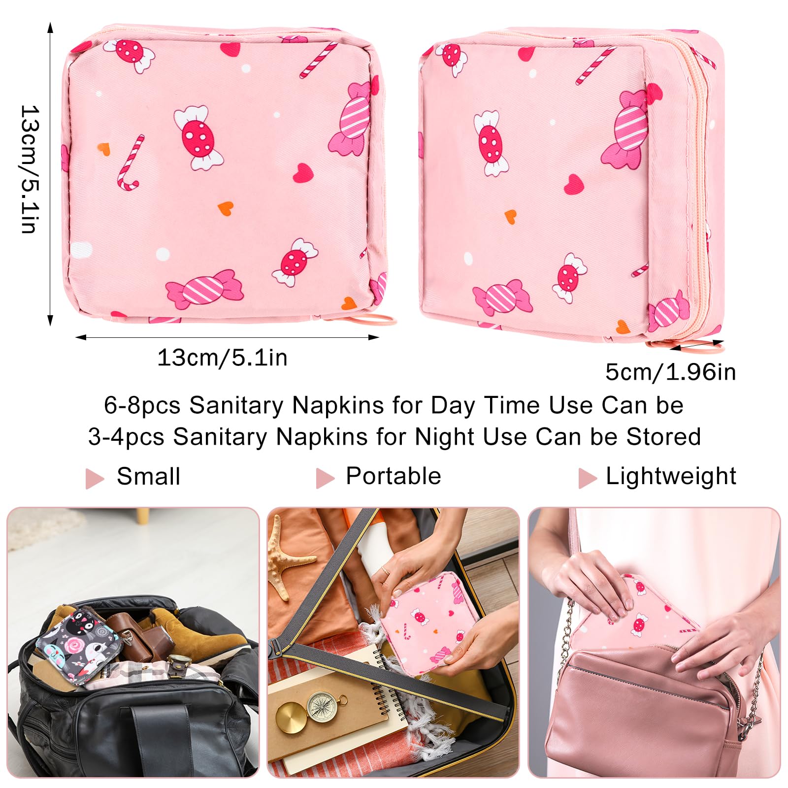 Abeillo 2Pcs Period Bag with Heart Carbiner, Sanitary Pad Storage Bag Samll Period Pouch Abeillo buy supplements canada