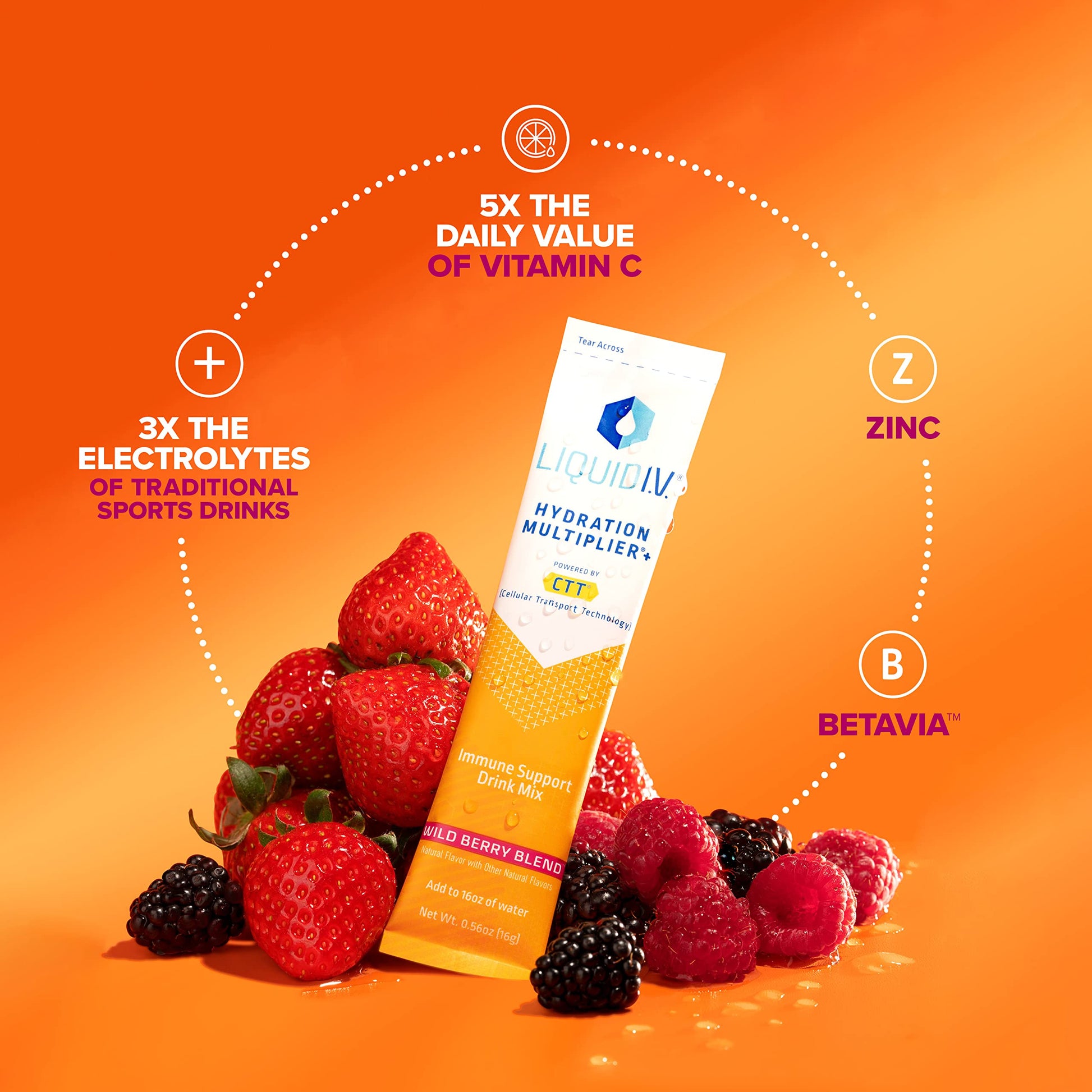 Liquid I.V. Hydration Multiplier + Immune Support -Wild Berry Blend - Hydration Powder Liquid I.V. buy supplements canada