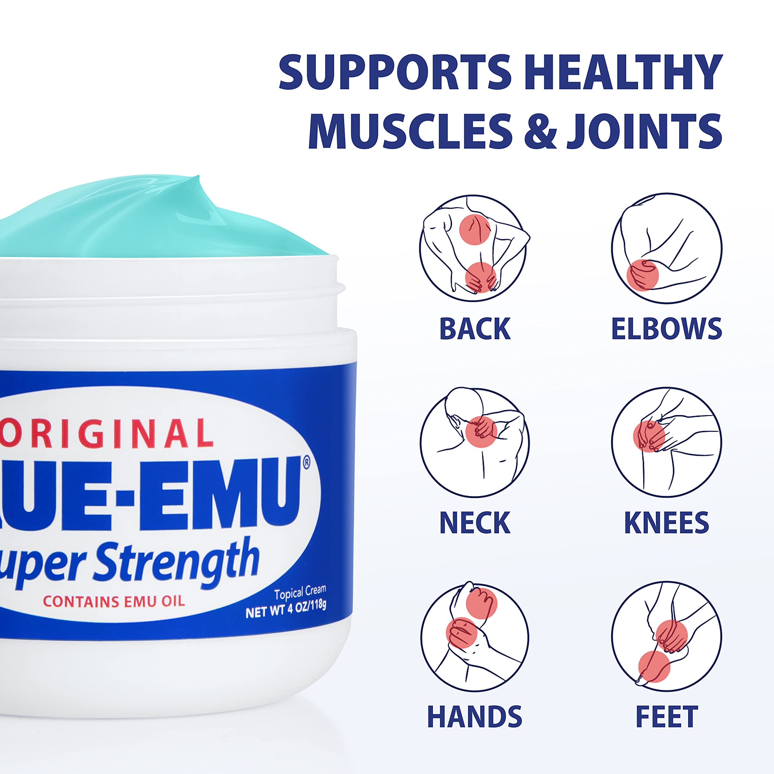 Blue-Emu Original Super Strength Cream, Soothing Muscle & Joint Support, 4 Oz BLUE-EMU buy supplements canada
