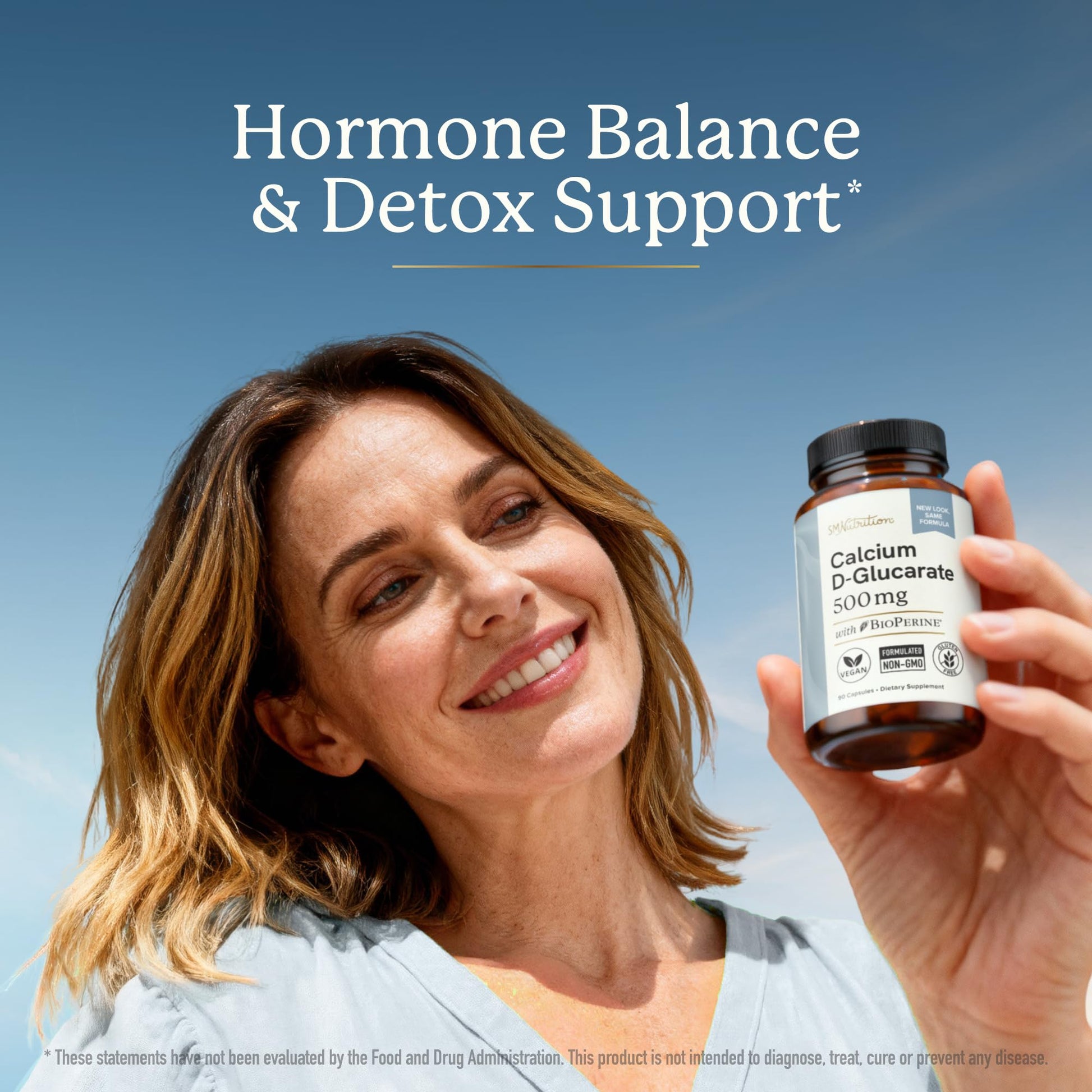 Calcium D-Glucarate | 500MG | CDG for Liver Detox and Cleanse, Hormone Balance, and Menopause Support | Calcium Supplement | Vegan, Non-GMO, Third-Party Tested | 90 Capsules (3-Month Supply) SMNutrition buy supplements canada