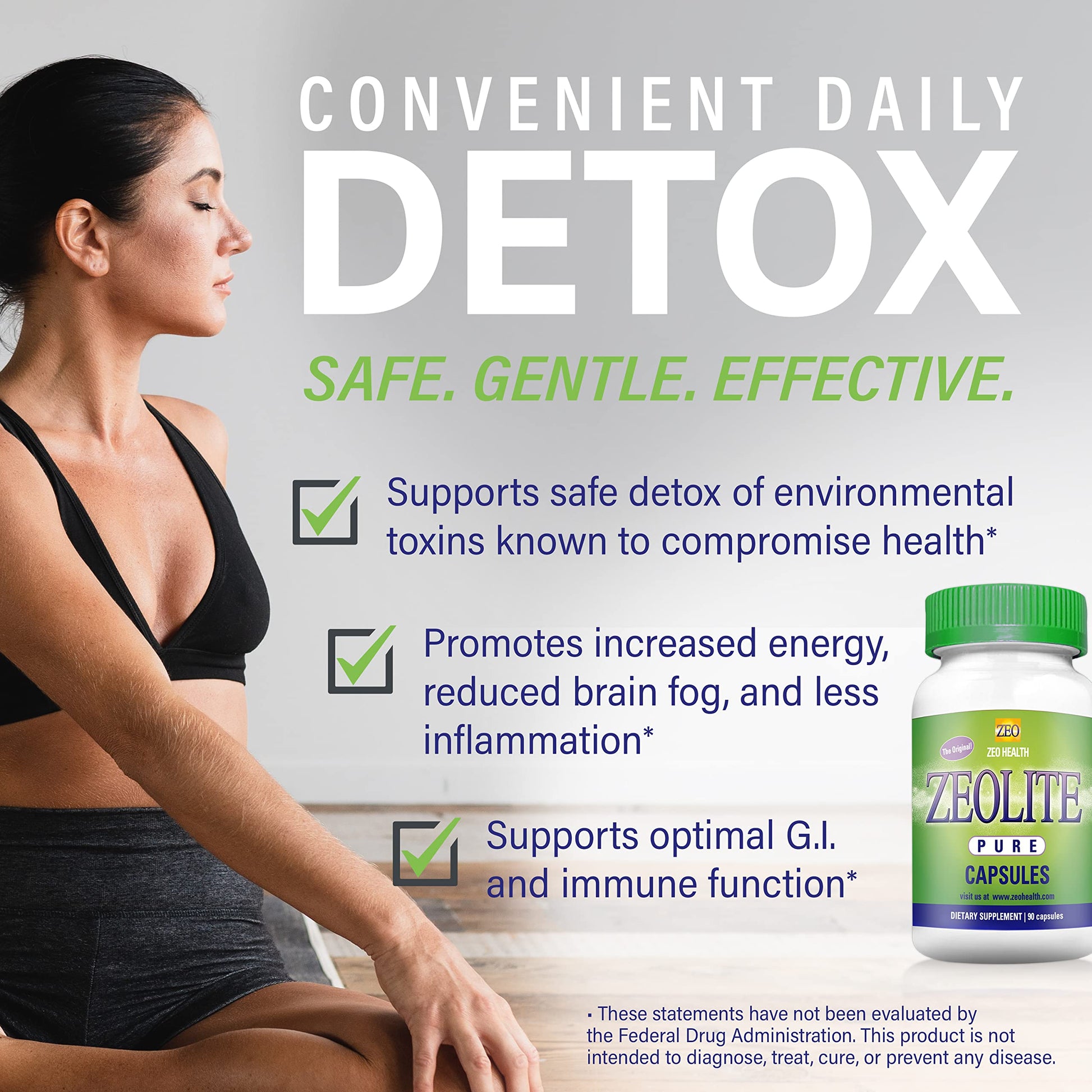 Zeolite Pure Capsules | Zeolite Detox, Extra Strength | Pure, Full Body Cleanse for Women Zeo Health buy supplements canada