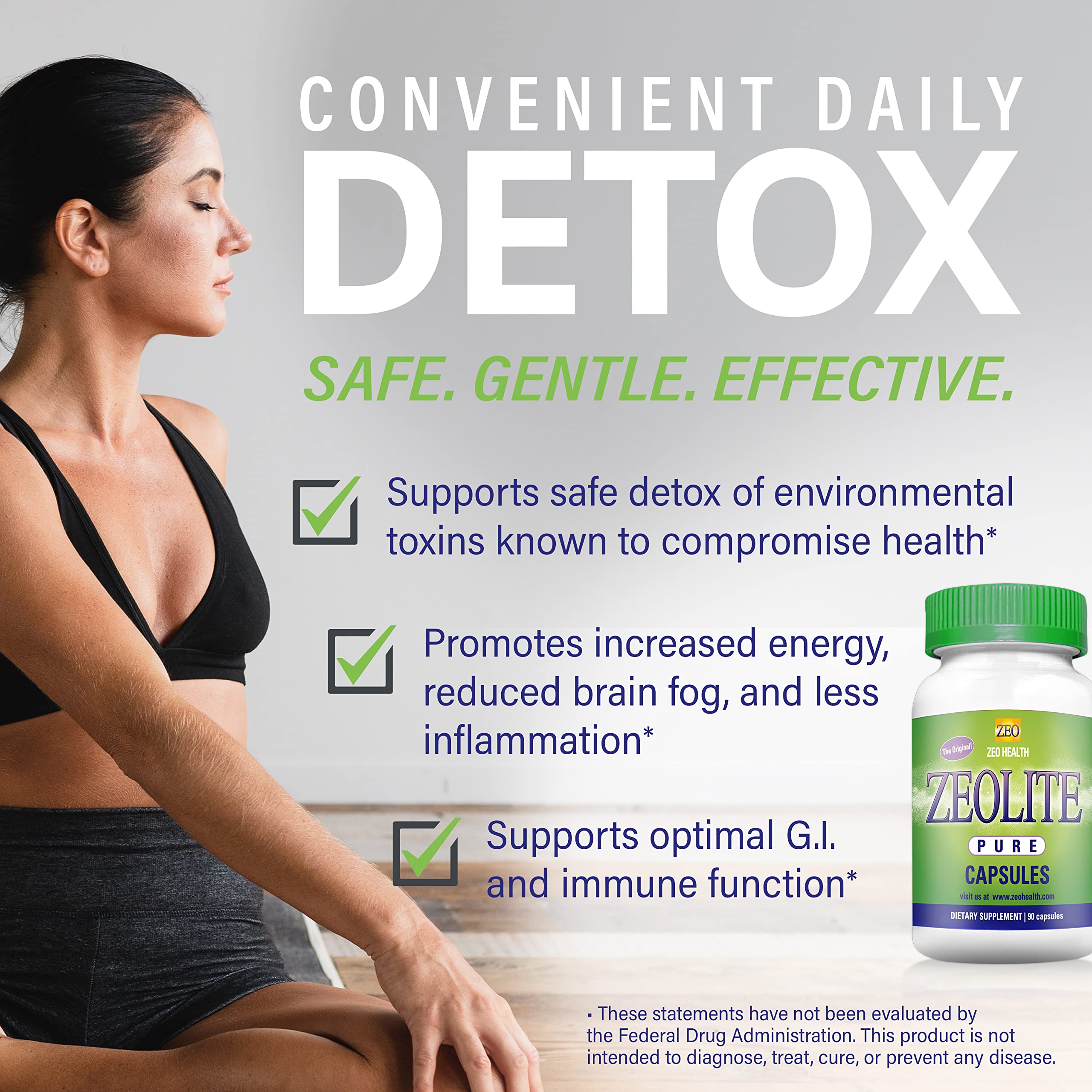 Zeolite Pure Capsules | Zeolite Detox, Extra Strength | Pure, Full Body Cleanse for Women Zeo Health buy supplements canada