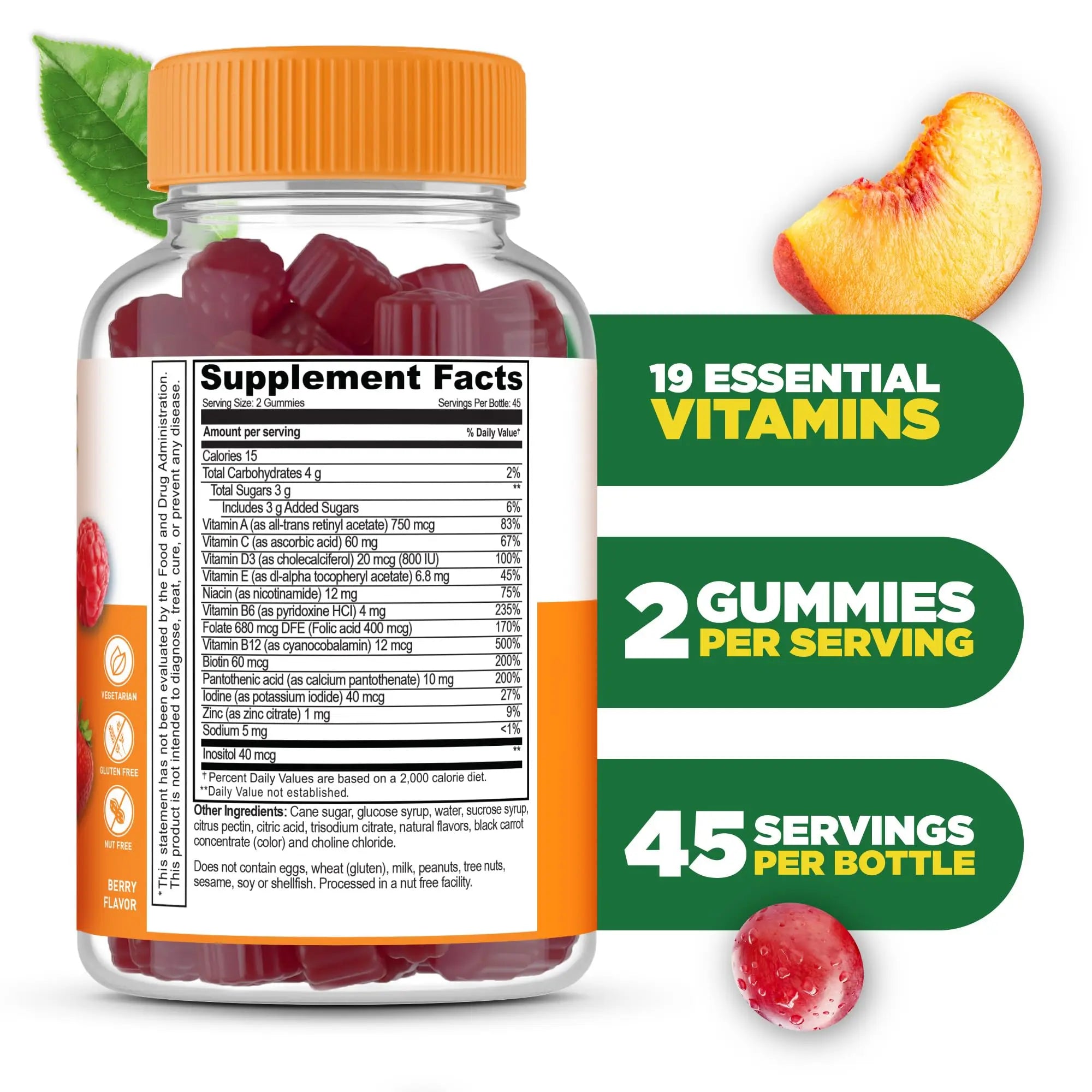 Lifeable Multivitamin for Men Gummies | VIT A, C, D, E, B1, B2, Niacin, B5, B6, Folate, B12, Biotin, Iodine, Zinc, Chromium, Ginseng, Lycopene, Inositol | Lifeable buy supplements canada