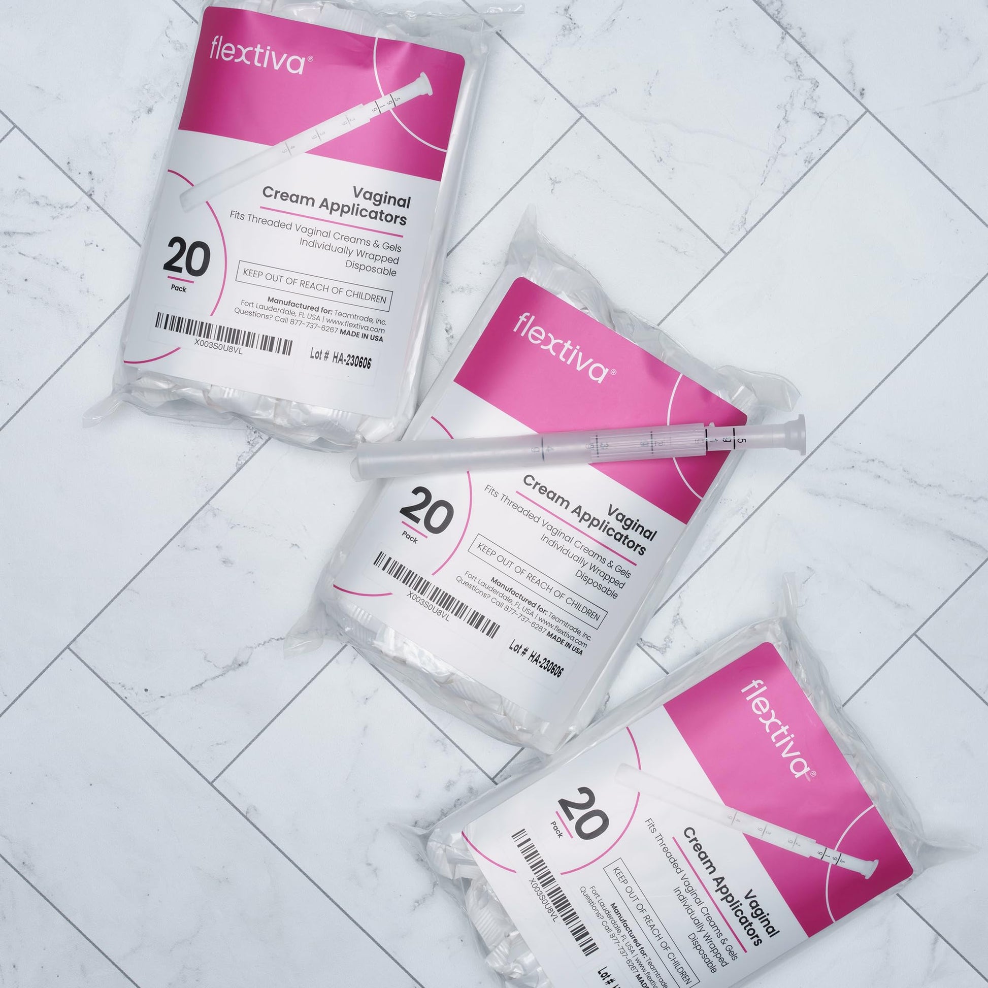 Flextiva Disposable Plastic Vaginal Cream Applicators - Threaded End to Fit OTC Gel or Cream Products Flextiva buy supplements canada