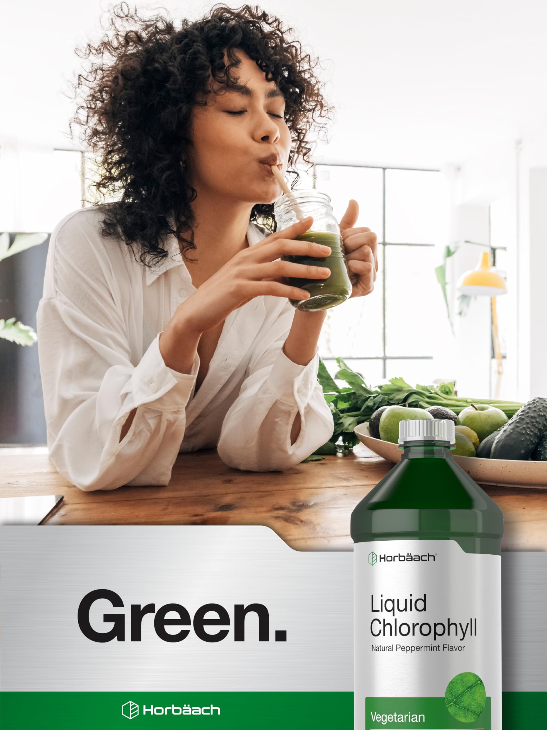 Chlorophyll Liquid Drops 100mg | 32 oz (2 x 16 oz Bottles) | Natural Peppermint Flavor Horbäach buy supplements canada