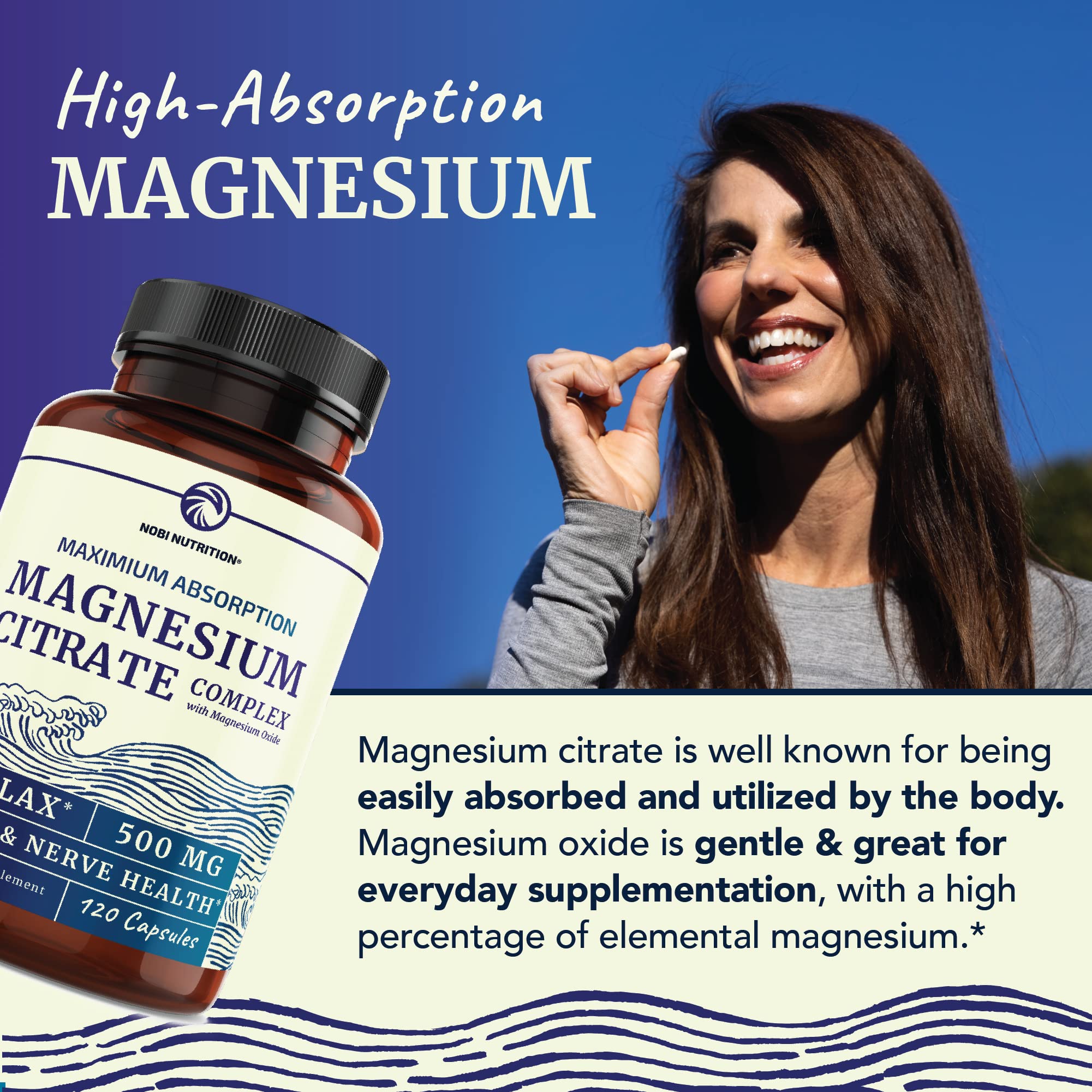 Magnesium Citrate Complex 500 MG for Calm, Relaxation, Constipation & Digestion Nobi Nutrition buy supplements canada