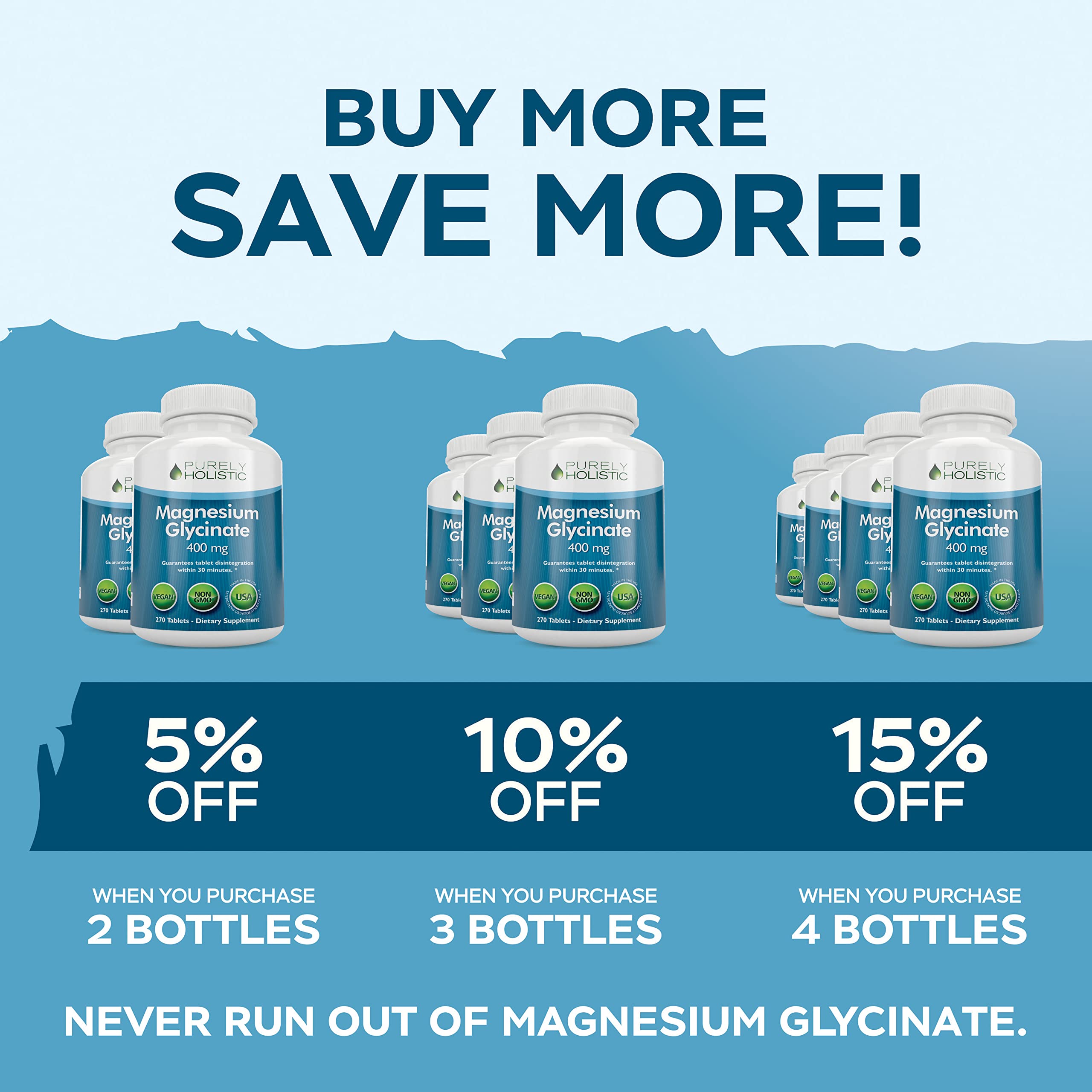Magnesium Glycinate 400mg - 270 Magnesium Tablets (not Capsules) - 400 mg Elemental Magnesium - Highly Bioavailable - Vegan and Vegetarian - for Improved Sleep, Stress Relief & Cramp Defense Purely Holistic buy supplements canada