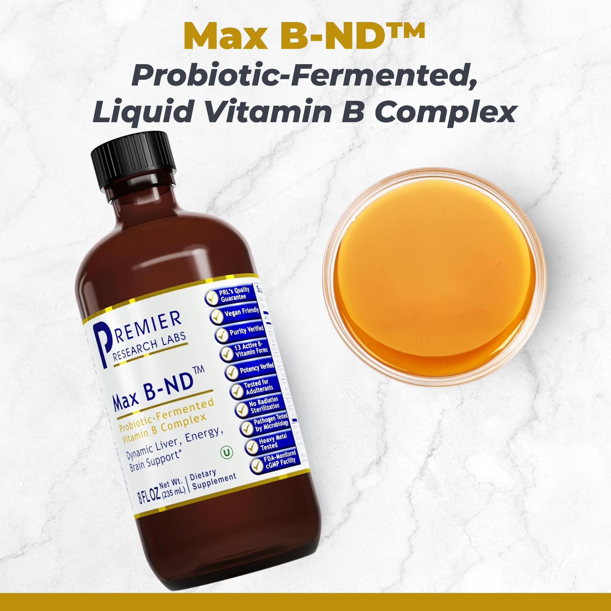 Premier Research Labs Max B-ND - Liquid Vitamin B Complex for Liver & Brain Health, Sublingual Drops for Men & Women with Thiamin, B12 & B6-8 Fl Oz Bottle Premier Research Labs buy supplements canada