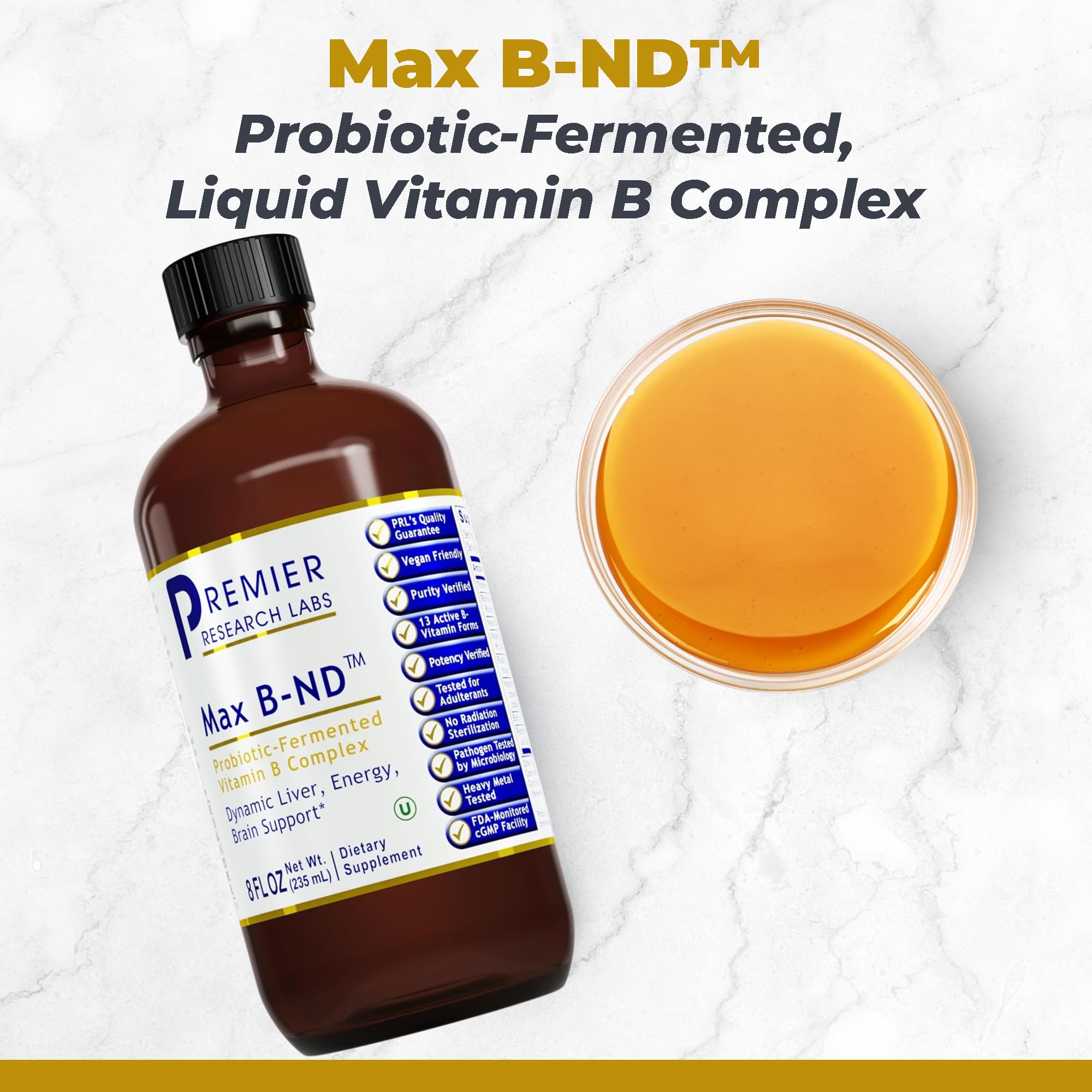Premier Research Labs Max B-ND - Liquid Vitamin B Complex for Liver & Brain Health, Sublingual Drops for Men & Women with Thiamin, B12 & B6-8 Fl Oz Bottle Premier Research Labs buy supplements canada