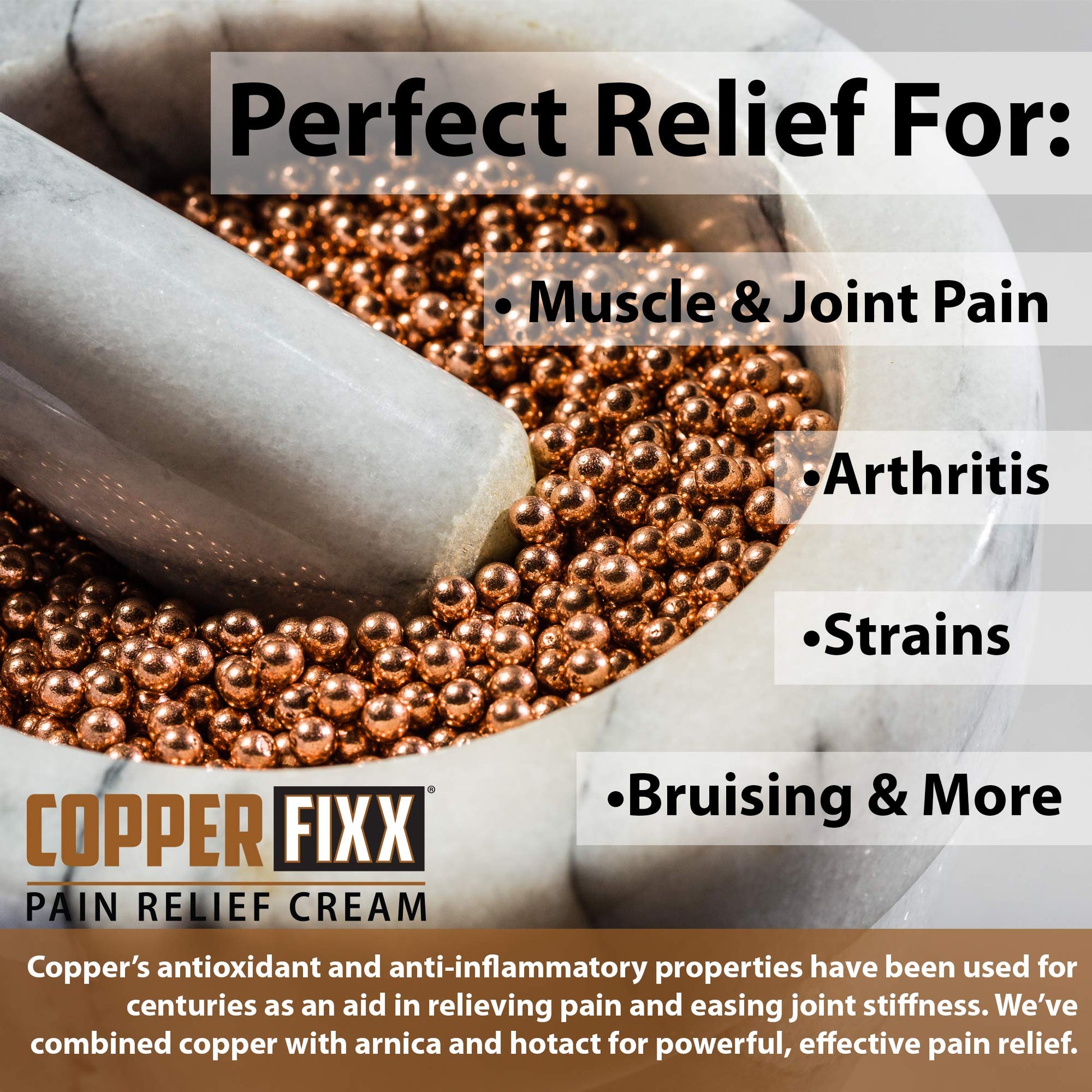 CopperFixx Pain Relief Cream, 5 Fl Oz Tube Powered by Copper with Heat Technology Arnica for Muscle & Stiffness Joint Inflammation, Knee, Back, Shoulder Arthritis Pain. Fast Acting, CF03028 CopperFixx buy supplements canada