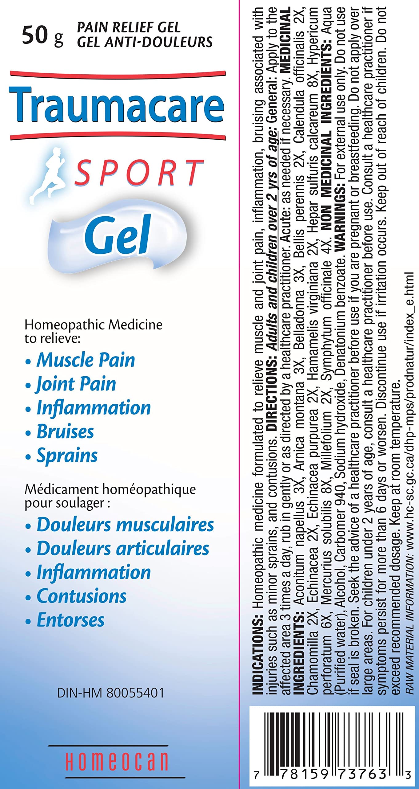 HOMEOCAN Topical Sports Gel, 50 GR Homeocan buy supplements canada